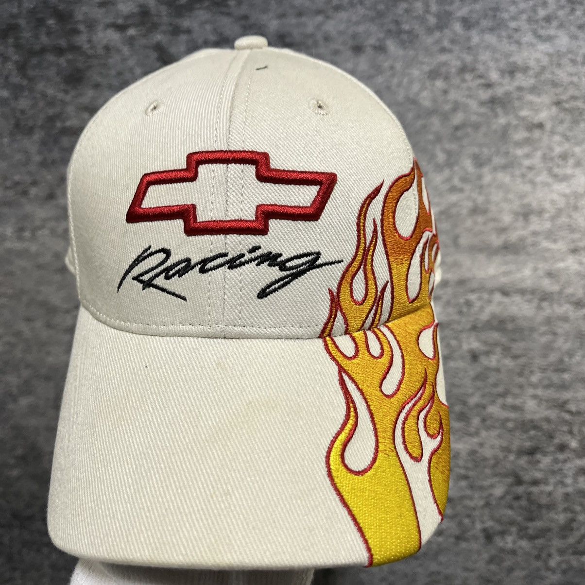 Chevrolet VINTAGE CHEVY RACING EMBROIDERED FLAMES Y2K 2000s GRUNGE HAT Size ONE SIZE - 2 Thumbnail