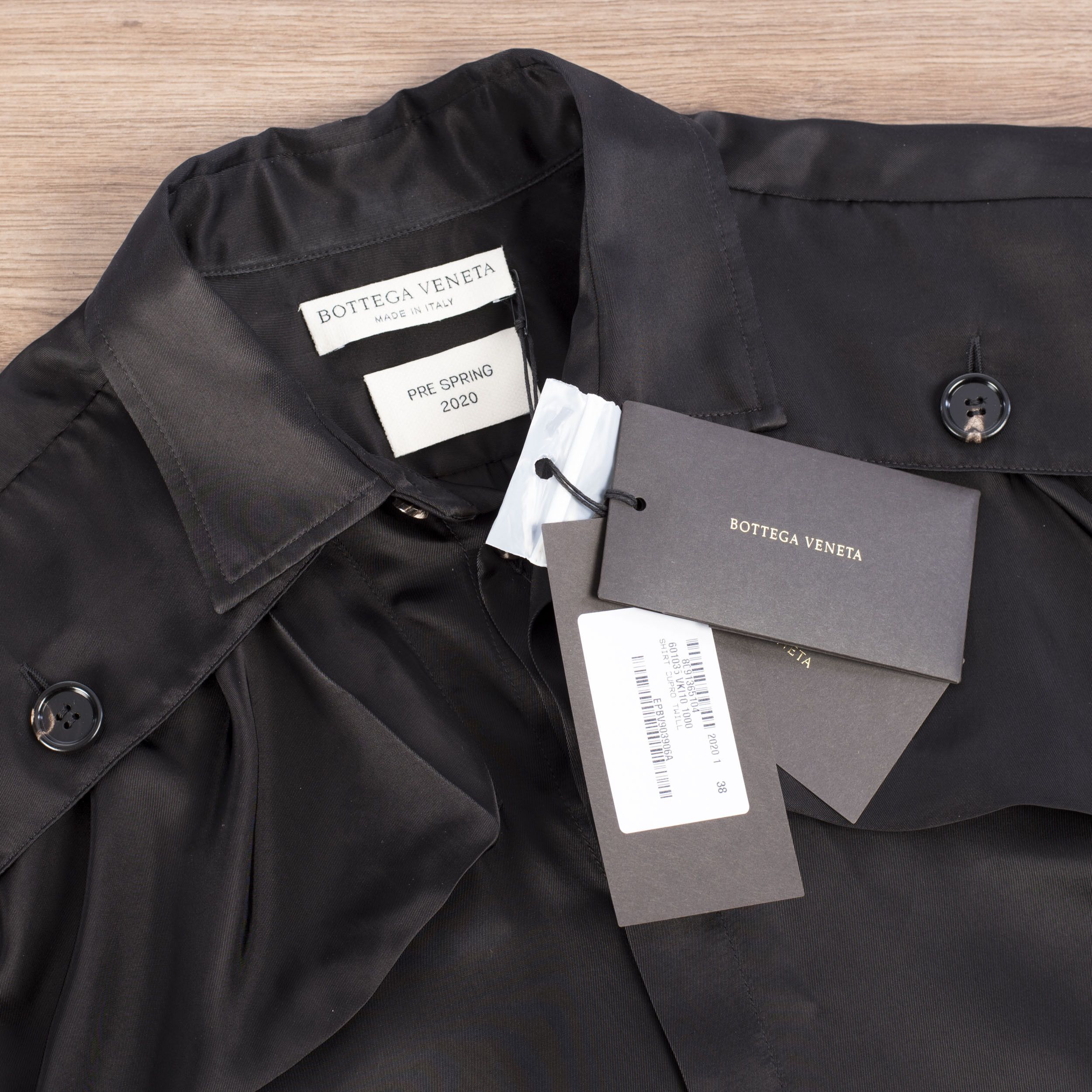 Bottega Veneta Black Patch Pocket Satin Shirt In Viscose Size M / US 6-8 / IT 42-44 - 10 Thumbnail