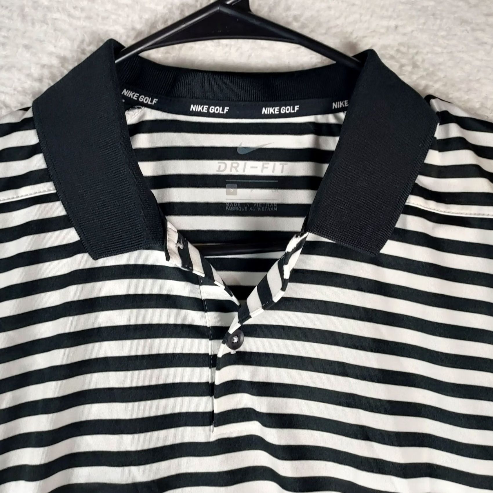 Nike Nike Dri-FIT Striped Golf Polo Shirt S Black White Nike Logo Women/Men? Size US S / EU 44-46 / 1 - 3 Thumbnail