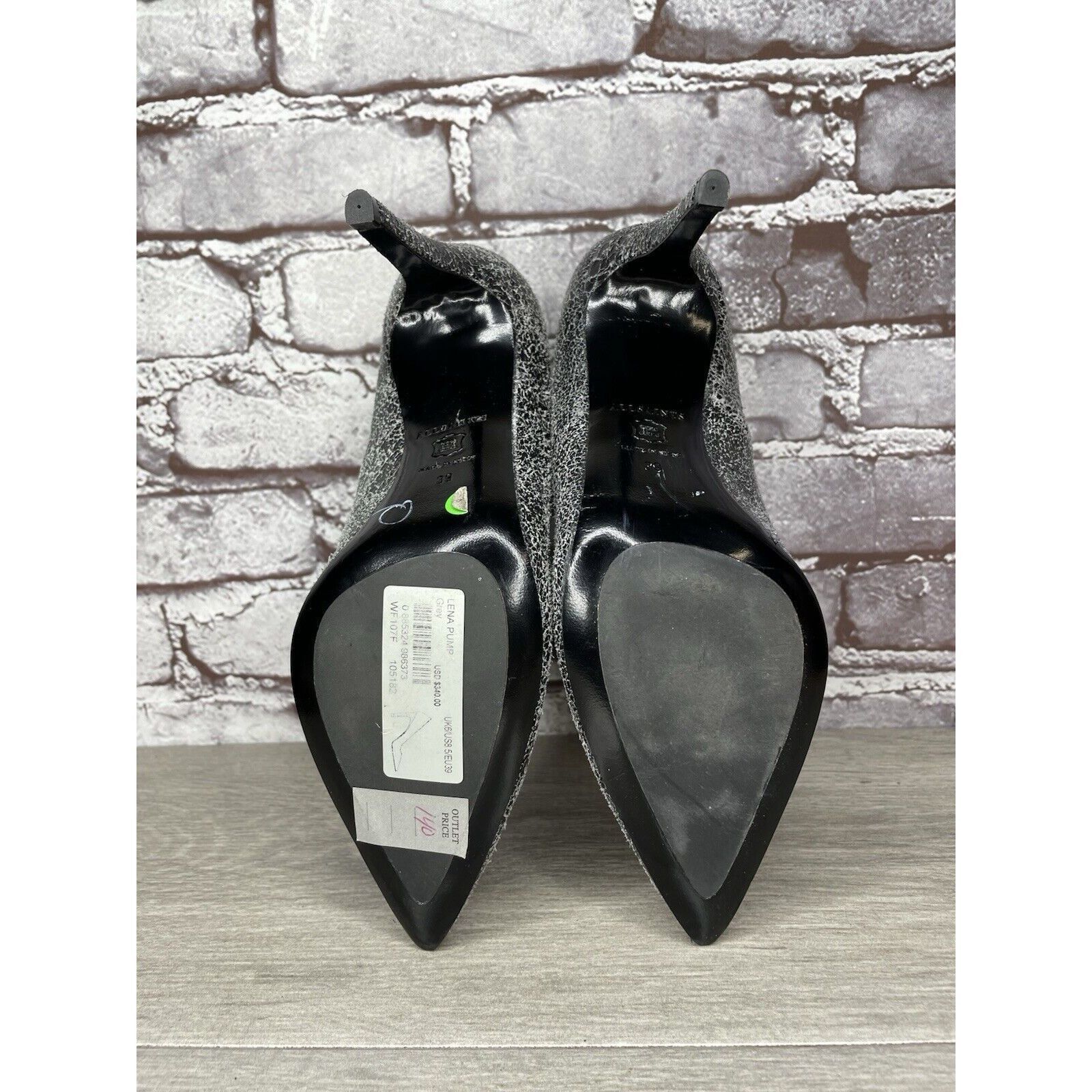 Allsaints AllSaints Grey Leather Lena Pumps Stiletto Pointed Heels Wom Size US 8.5 / IT 38.5 - 15 Thumbnail