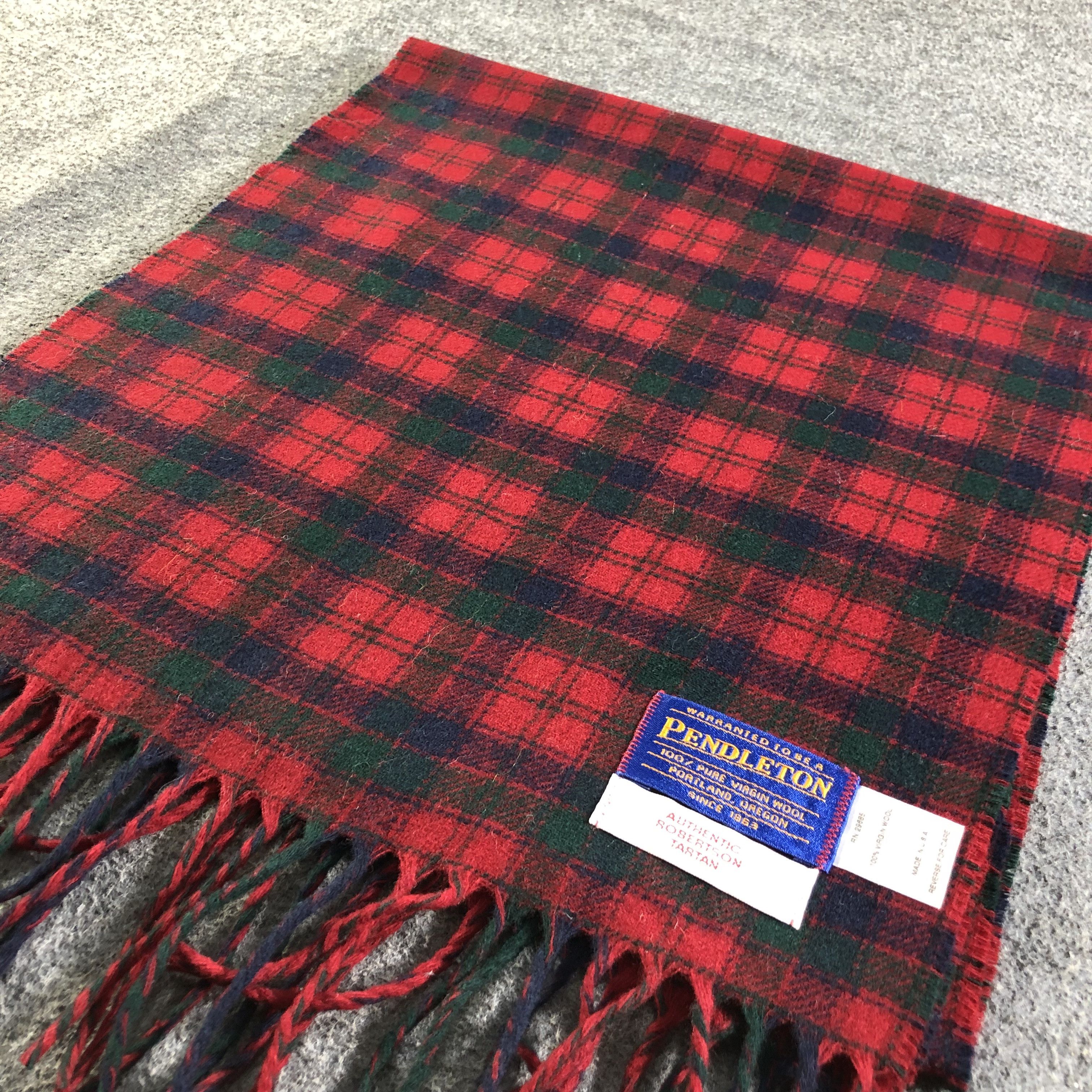 Pendleton Pendleton Tartan Wool Scarf Muffler V1955 Size ONE SIZE - 3 Thumbnail