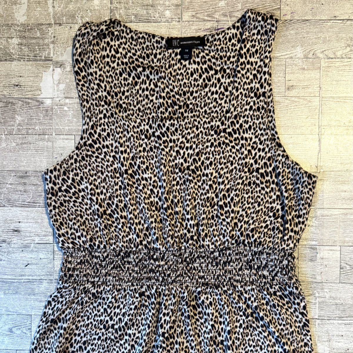 I.N.C INC, Cheetah Print, Sleeveless Maxi Dress, Petite Size M / US 6-8 / IT 42-44 - 4 Thumbnail