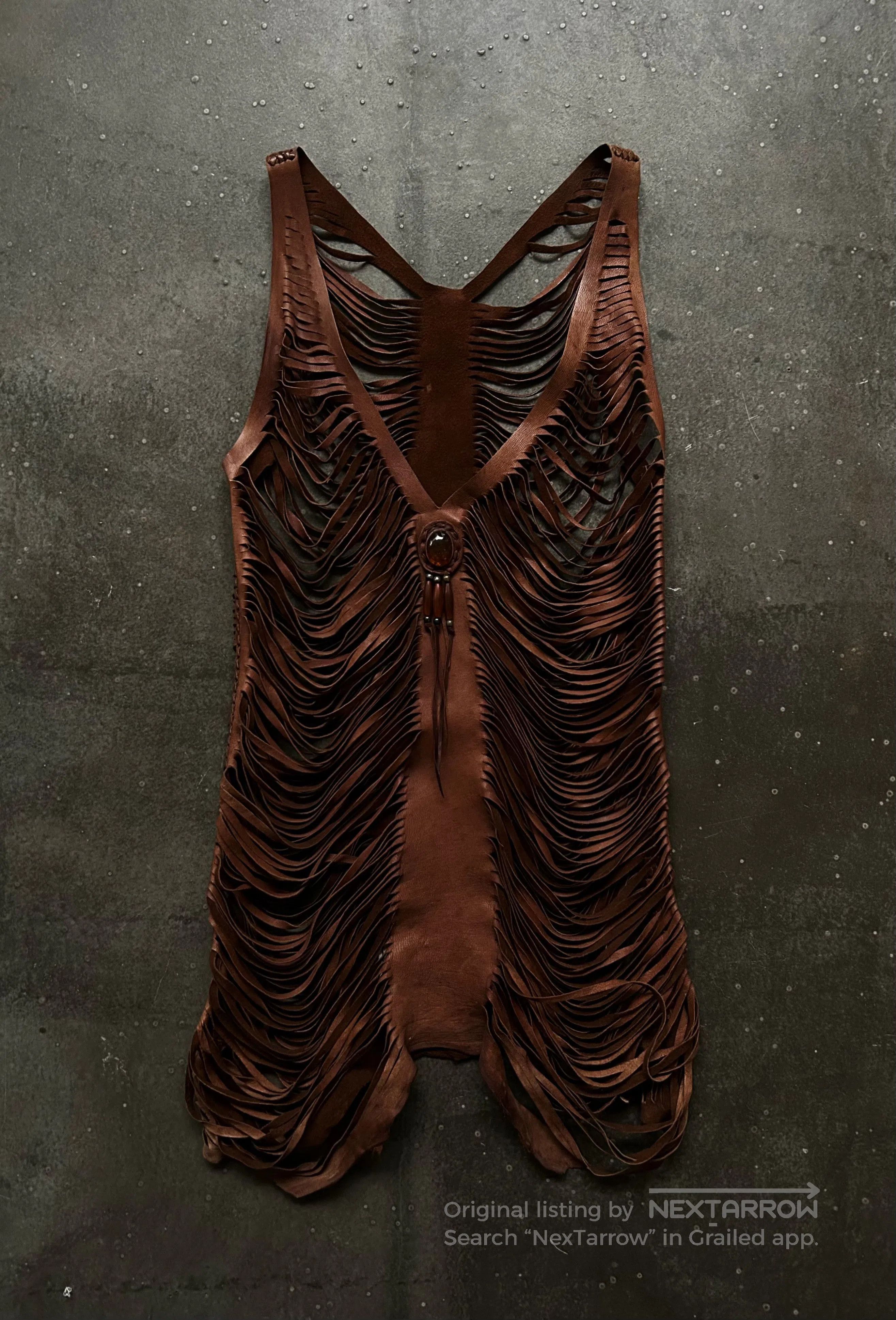 Share Spirit Homme SHARE SPIRIT Amber Hollow-Out Goat Leather Vest. Size US S / EU 44-46 / 1 - 7 Thumbnail