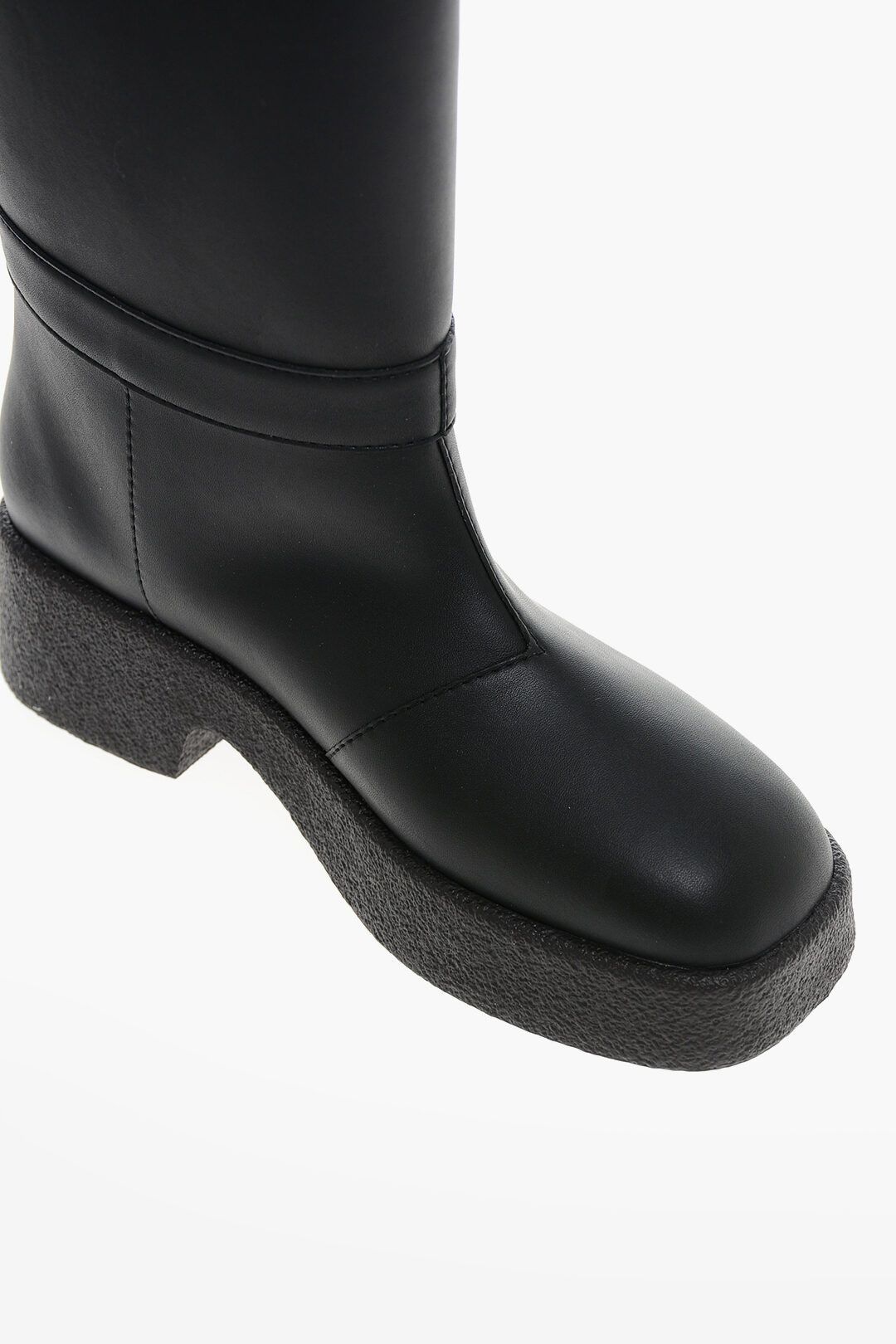 Stella McCartney og1mm0824 Ecol-Leather Wide Leg Booties in Black Size US 7 / IT 37 - 4 Thumbnail