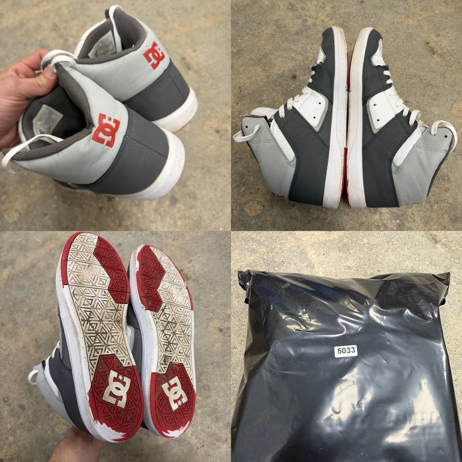 Vintage DC Cure Mens High Top Red Sneakers Gray Red White 11.5 Sneaker Men Athletic Skateboarding Nubuck M US 11.5 Gray Red White DC Cure Vintage No Brand DC Size US L / EU 52-54 / 3 - 8 Thumbnail