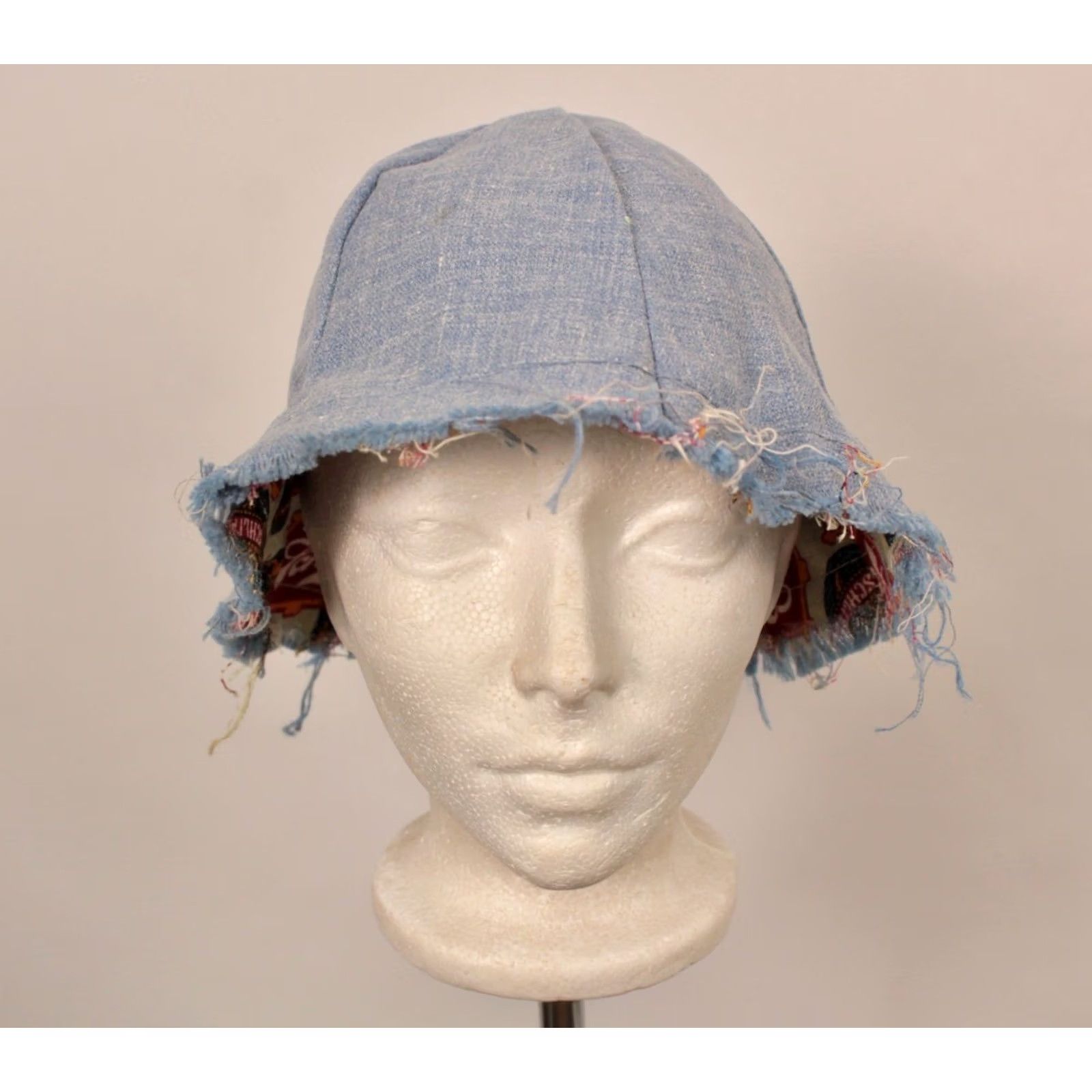 Vintage Schlitz 60s Bucket Hat Mens VTG 1960s AOP Reversible Outdoor Yellow Cotton Bucket Hat Men’s/Adult Size ONE SIZE - 7 Thumbnail