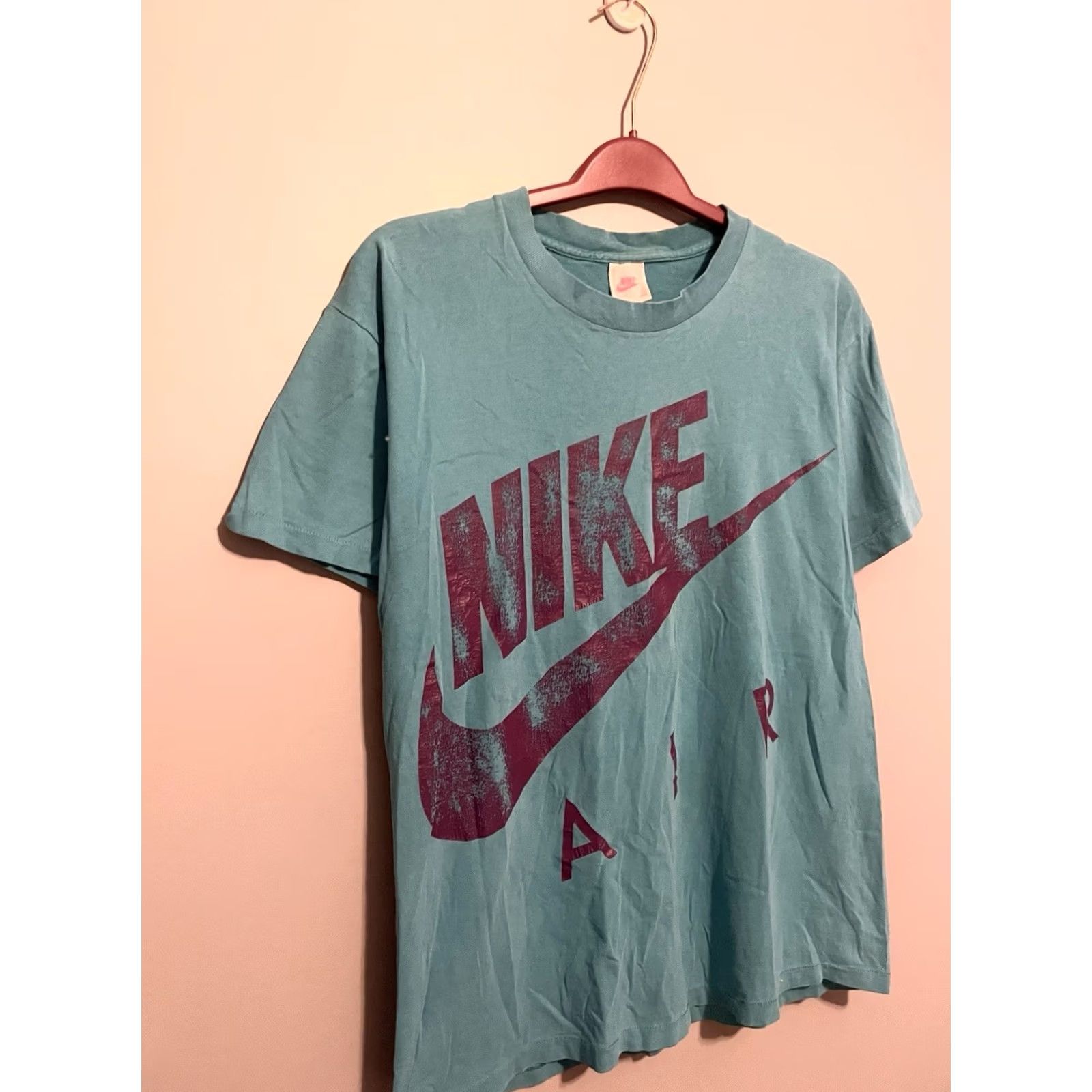Nike VINTAGE Nike Air Logo T-Shirt Double Sided USA Teal Purple Size Large (A498) Size US L / EU 52-54 / 3 - 3 Thumbnail