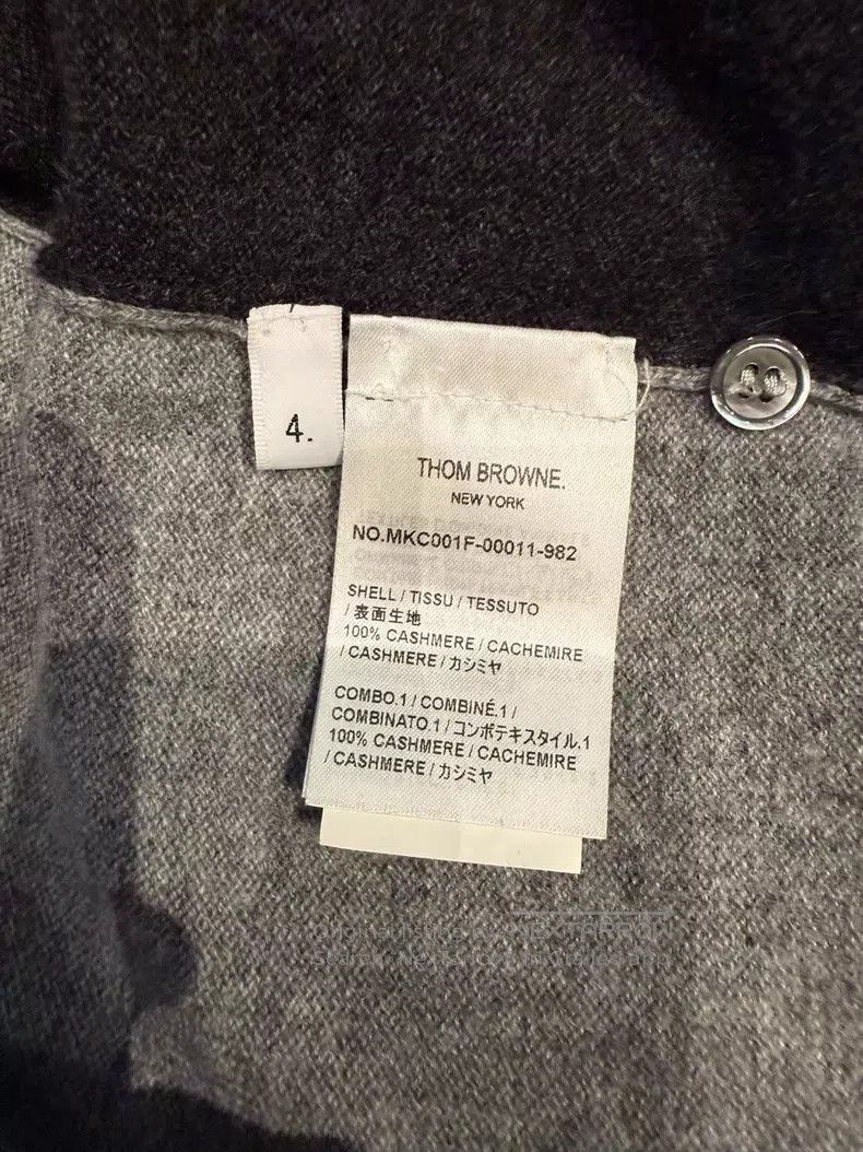 Thom Browne Thom Browne Color Blocked Four Stripe Cashmere Cardigan Size US XL / EU 56 / 4 - 8 Thumbnail