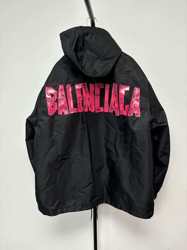 Balenciaga Balenciaga Pink Tape Hooded Suit Jacket Size US S / EU 44-46 / 1 - 1 Thumbnail