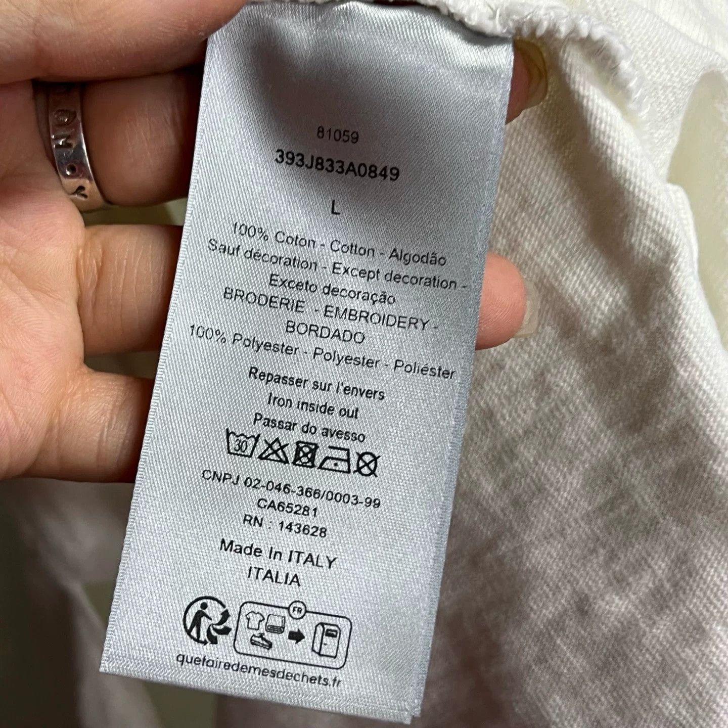 Dior Dior Latest White Logo Print Polo Shirt Size US L / EU 52-54 / 3 - 4 Thumbnail