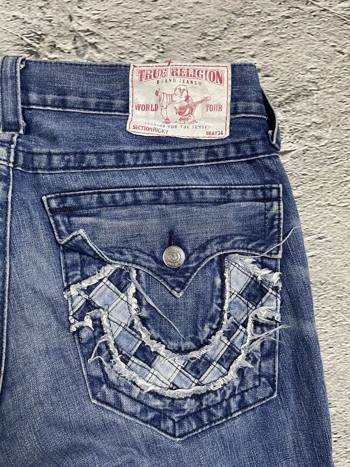 True Religion True Religion blue jeans contrast logo Y2K Ricky Size US 34 / EU 50 - 3 Thumbnail