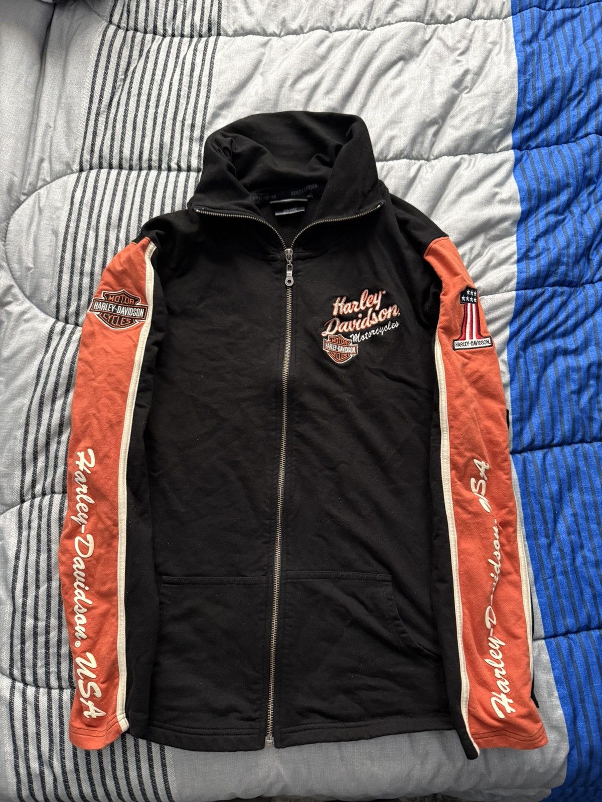 Harley Davidson Harley Davidson black and orange zip-up jacket Size US XXL / EU 58 / 5 - 1 Thumbnail