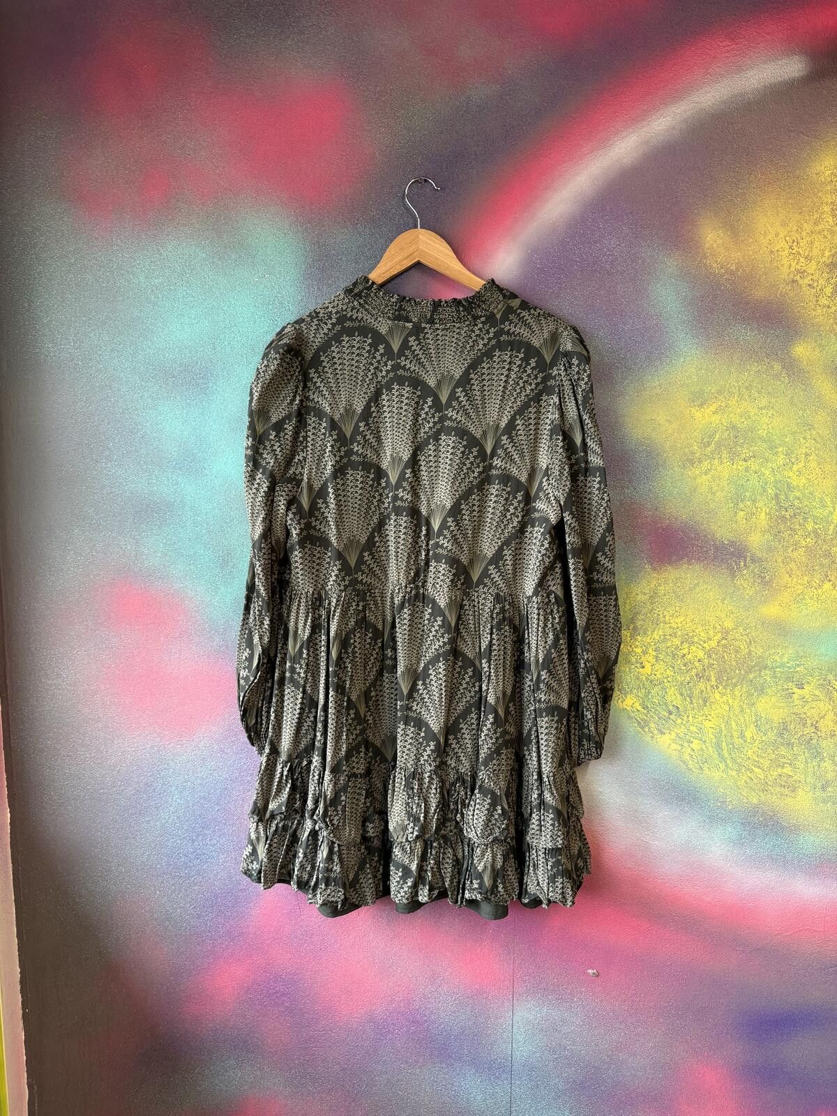 Other Mint velvet khaki Green paisley print mini dress Size L / US 10 / IT 46 - 4 Thumbnail