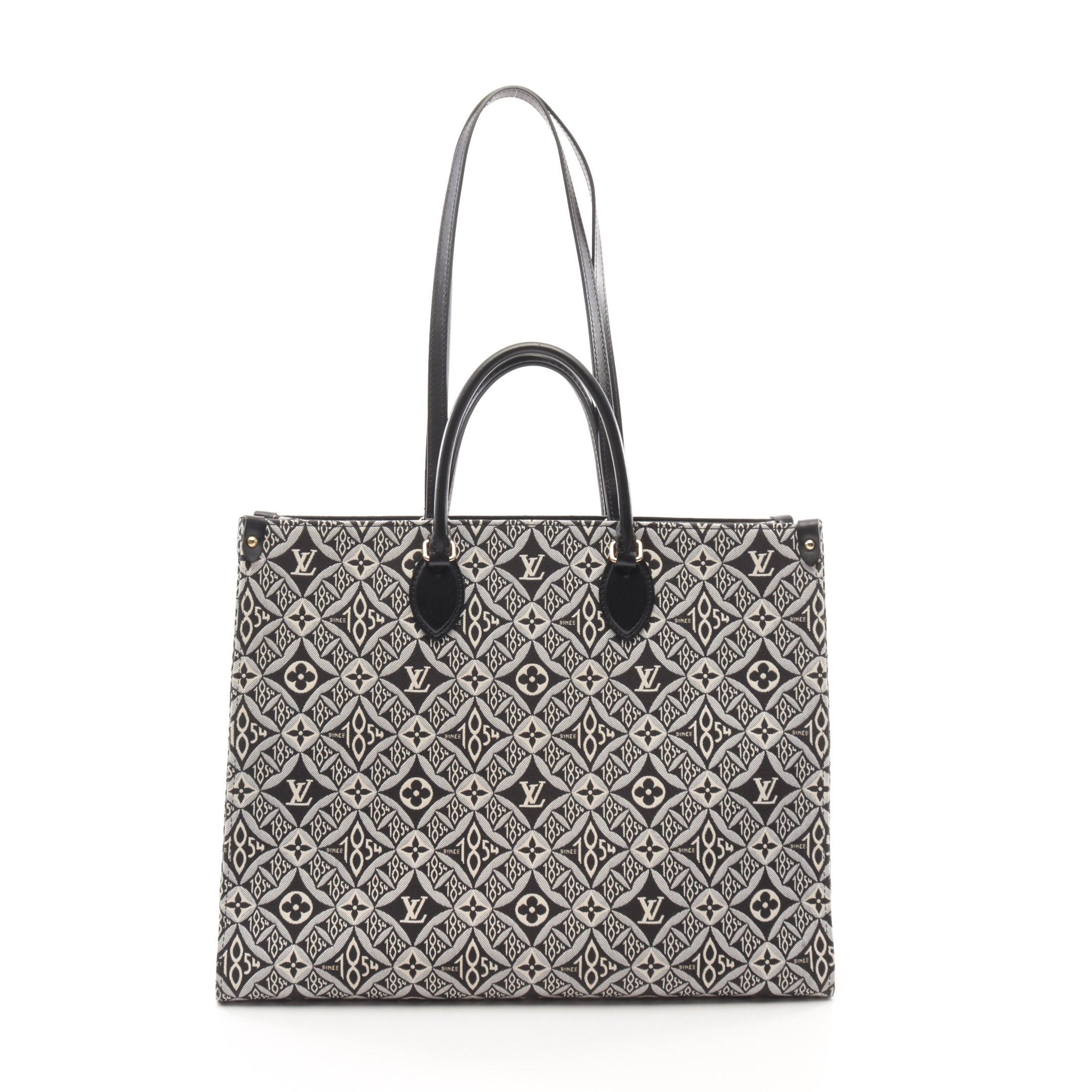 Louis Vuitton Louis Vuitton On-The-Go Gm Since 1854 Monogram Jacquard Shoulder Bag Tote Canvas Leather Gray Black Size ONE SIZE - 1 Thumbnail
