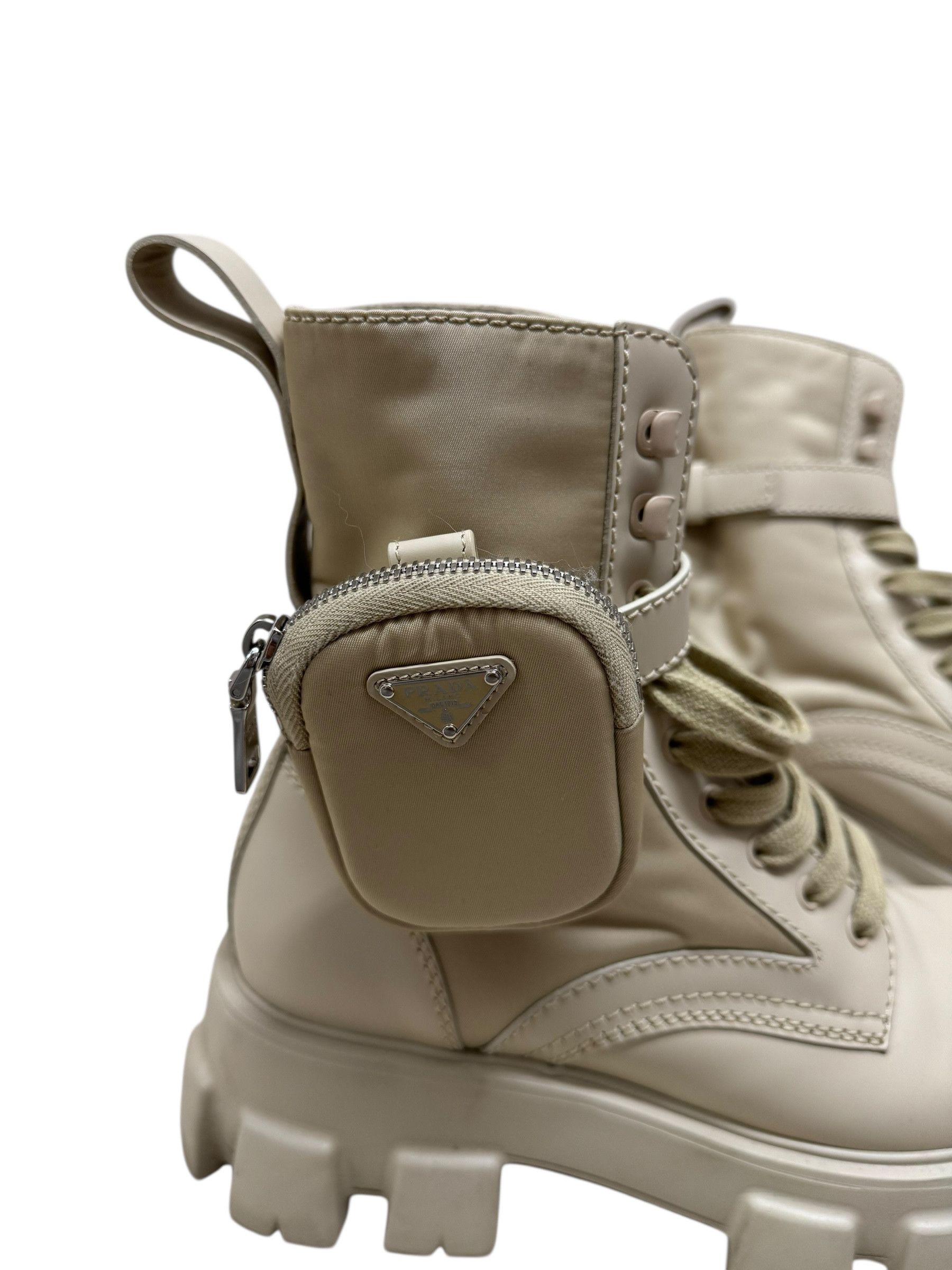 Prada Prada Desert Beige Nylon & Leather Monolith Pouch Boots Mens Size US 8.5 / EU 41-42 - 7 Thumbnail
