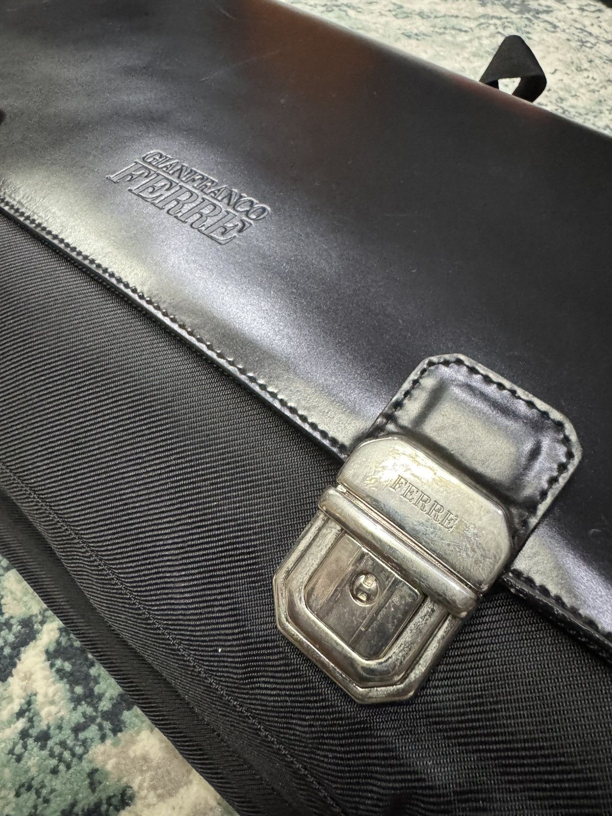 Gianfranco Ferre GIANFRANCO FERRE LEATHER TRIM BRIEFCASE MESSENGER BAG Size ONE SIZE - 7 Thumbnail