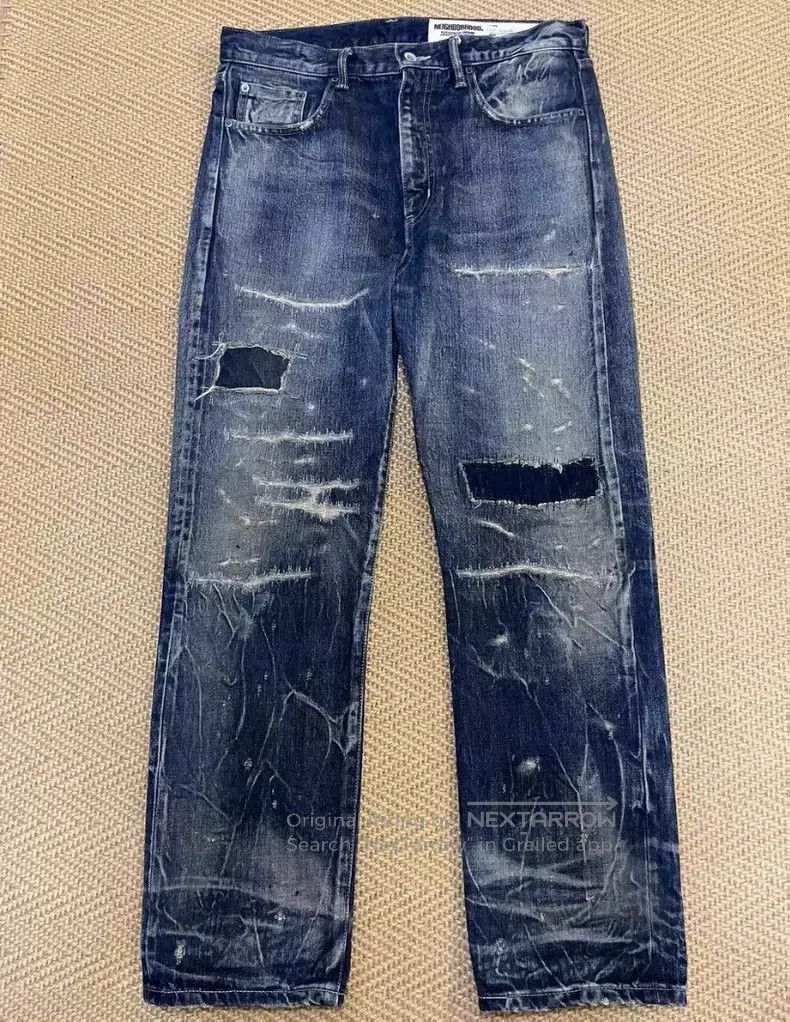 Neighborhood Neighborhood size M Distressed Washed Cut Denim Jeans Size US 27 - 1 Thumbnail
