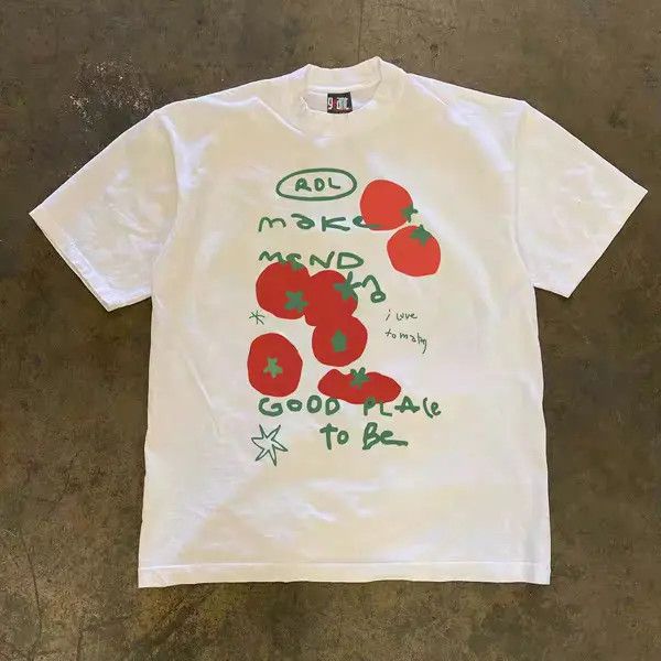 Japanese Brand Kimura x Kase White casual retro tomato print t-shirt Size US M / EU 48-50 / 2 - 5 Thumbnail