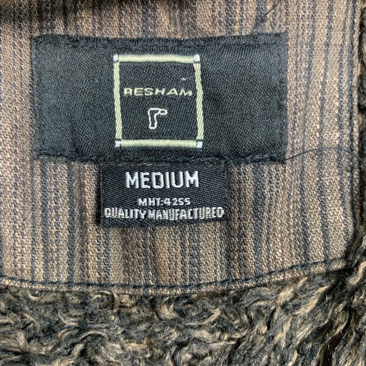 Vintage RESHAM Hard Cotton Striped Sherpa Lined Jacket #2872-C130 Size US M / EU 48-50 / 2 - 13 Thumbnail