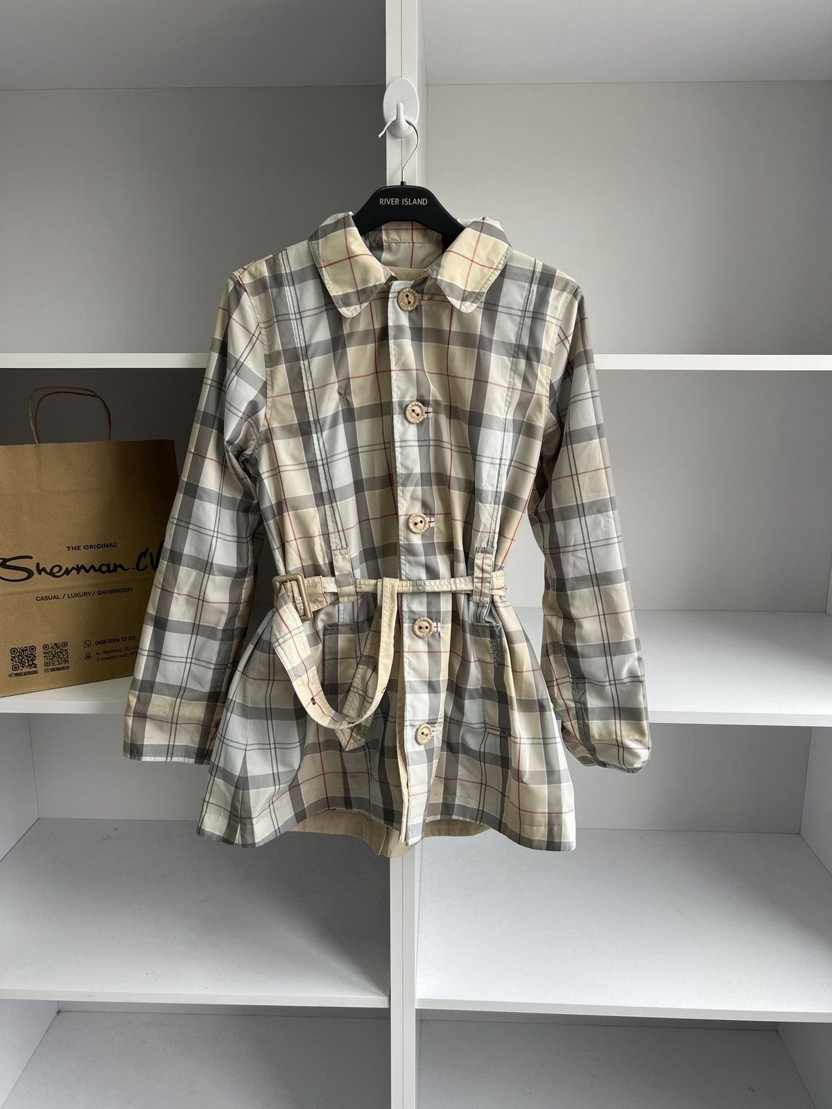 Barbour × Vintage Vintage Barbour Nova Check 2-sided women’s jacket Size L / US 10 / IT 46 - 1 Thumbnail