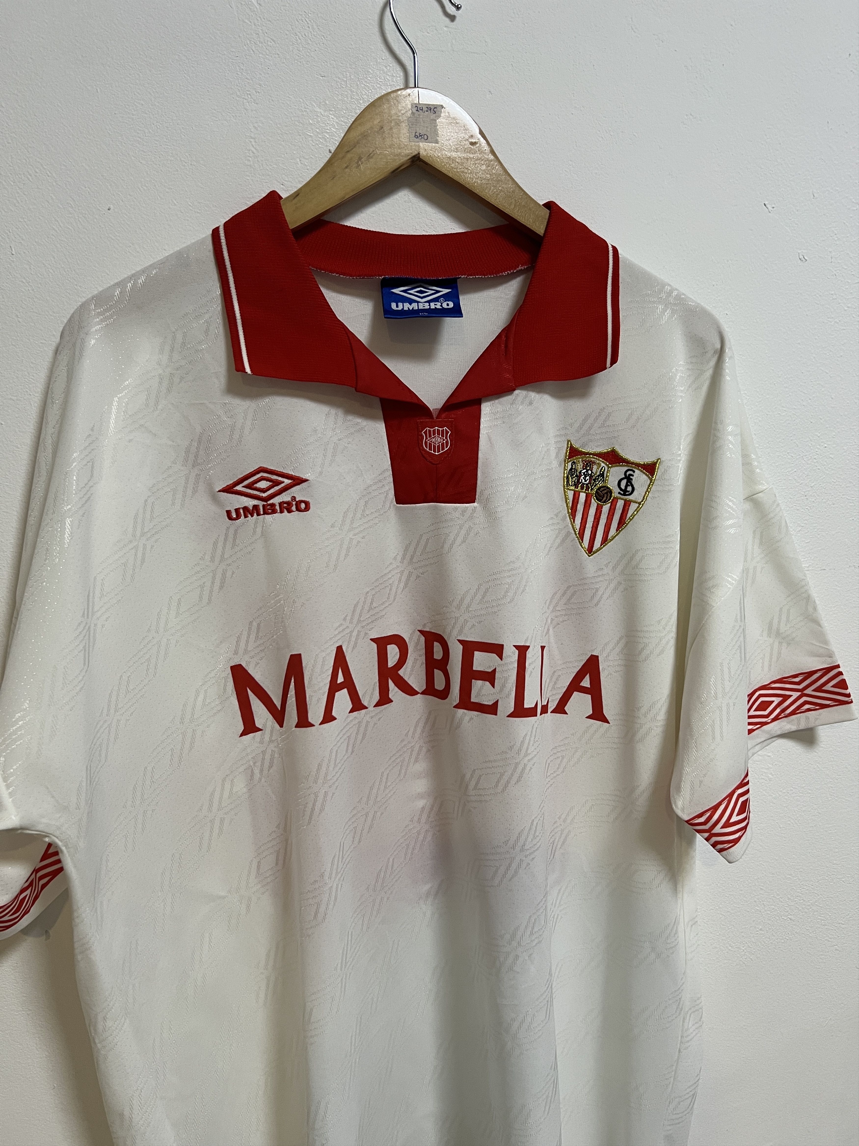 Umbro (XL) Sevilla 1994-96 Home Kit Moacir #15 Size US XL / EU 56 / 4 - 6 Thumbnail