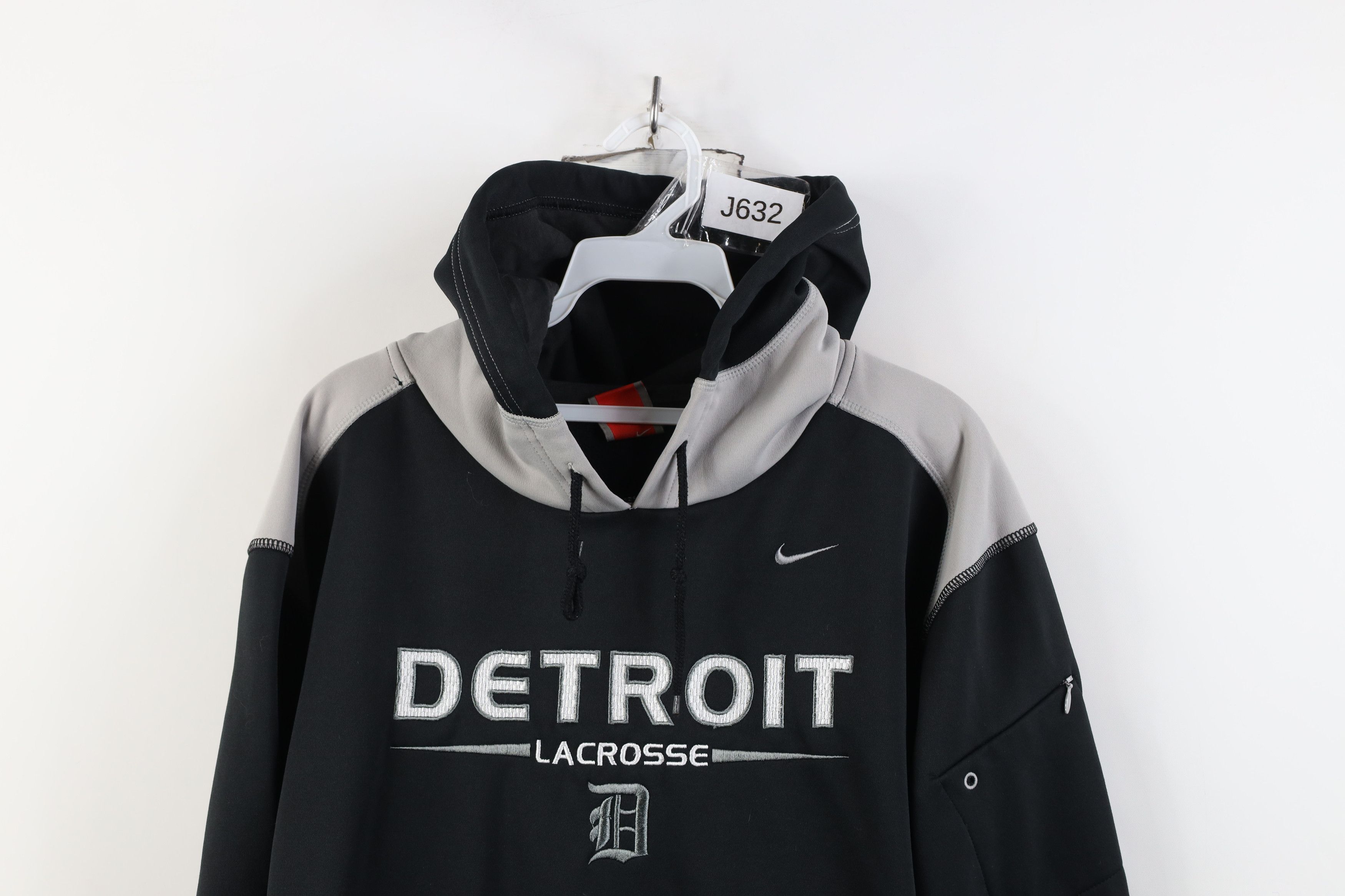 Nike Vintage Nike Scott Mini Swoosh Detroit Lacrosse Hoodie Black Size US M / EU 48-50 / 2 - 2 Thumbnail