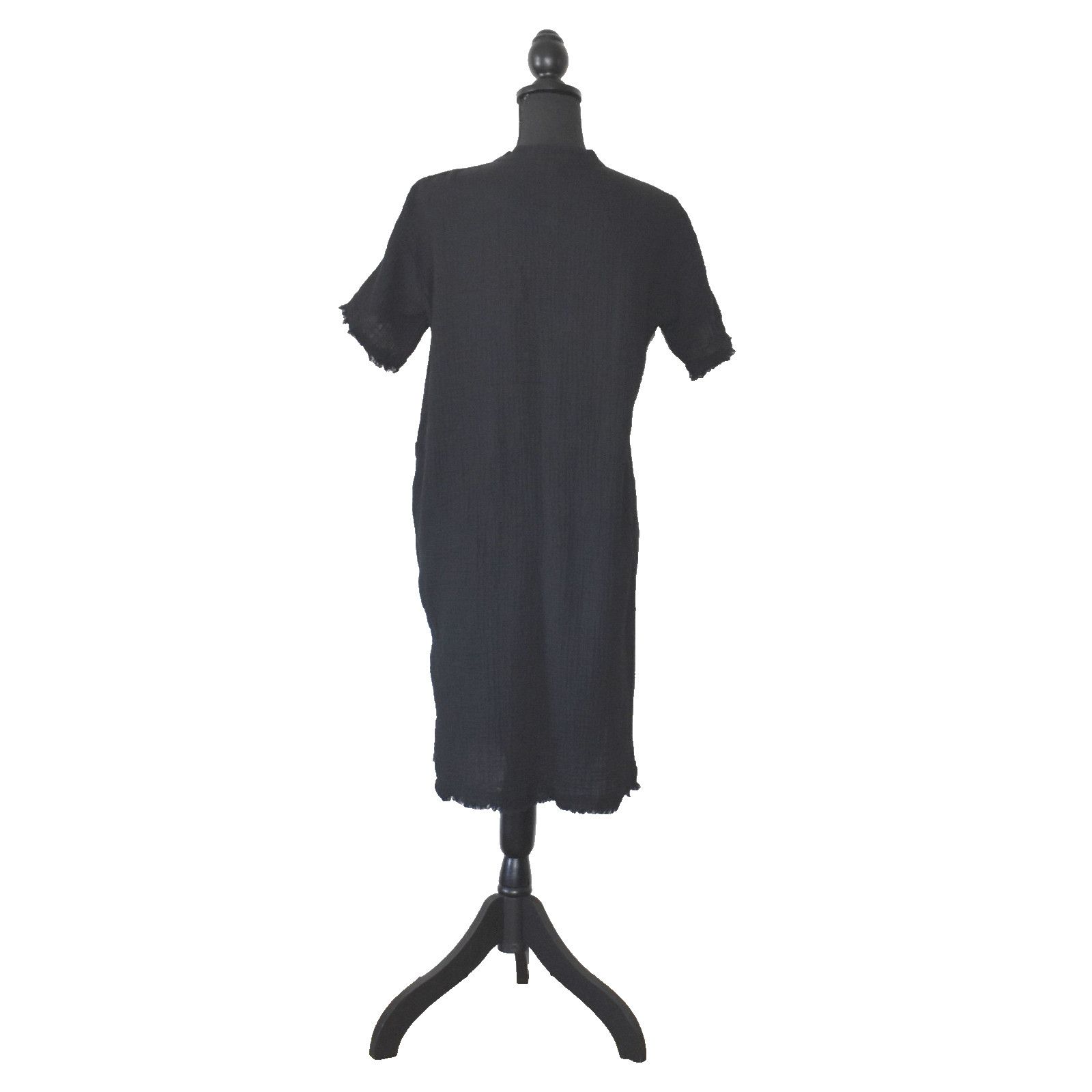 Eileen Fisher NEW EILEEN FISHER Org Cotton Gauze Mandarin Collar Dress PP Size XS / US 0-2 / IT 36-38 - 3 Thumbnail