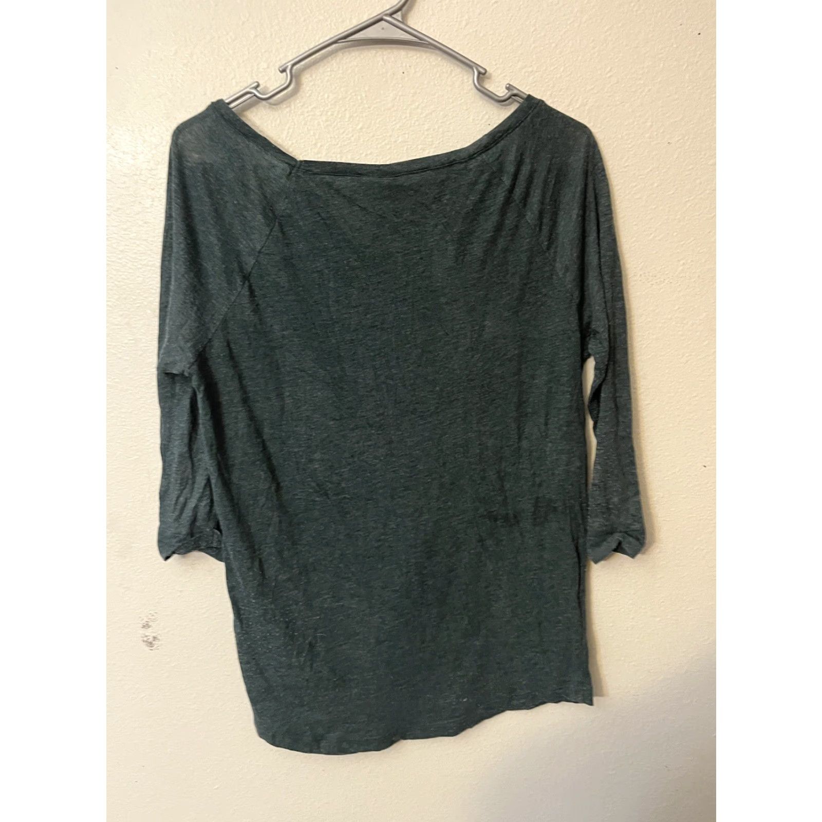 H&M H&M Divided Green Tunic Top Shirt Women Size 2 Textured 3/4 Sleeve Round Neck Size XS / US 0-2 / IT 36-38 - 3 Thumbnail