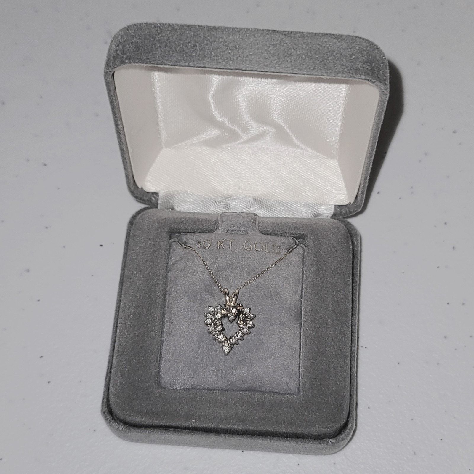 Vintage VTG 1980s 18" Marsala 10K Gold 1/4 CT Diamond Heart Necklace Size ONE SIZE - 8 Thumbnail