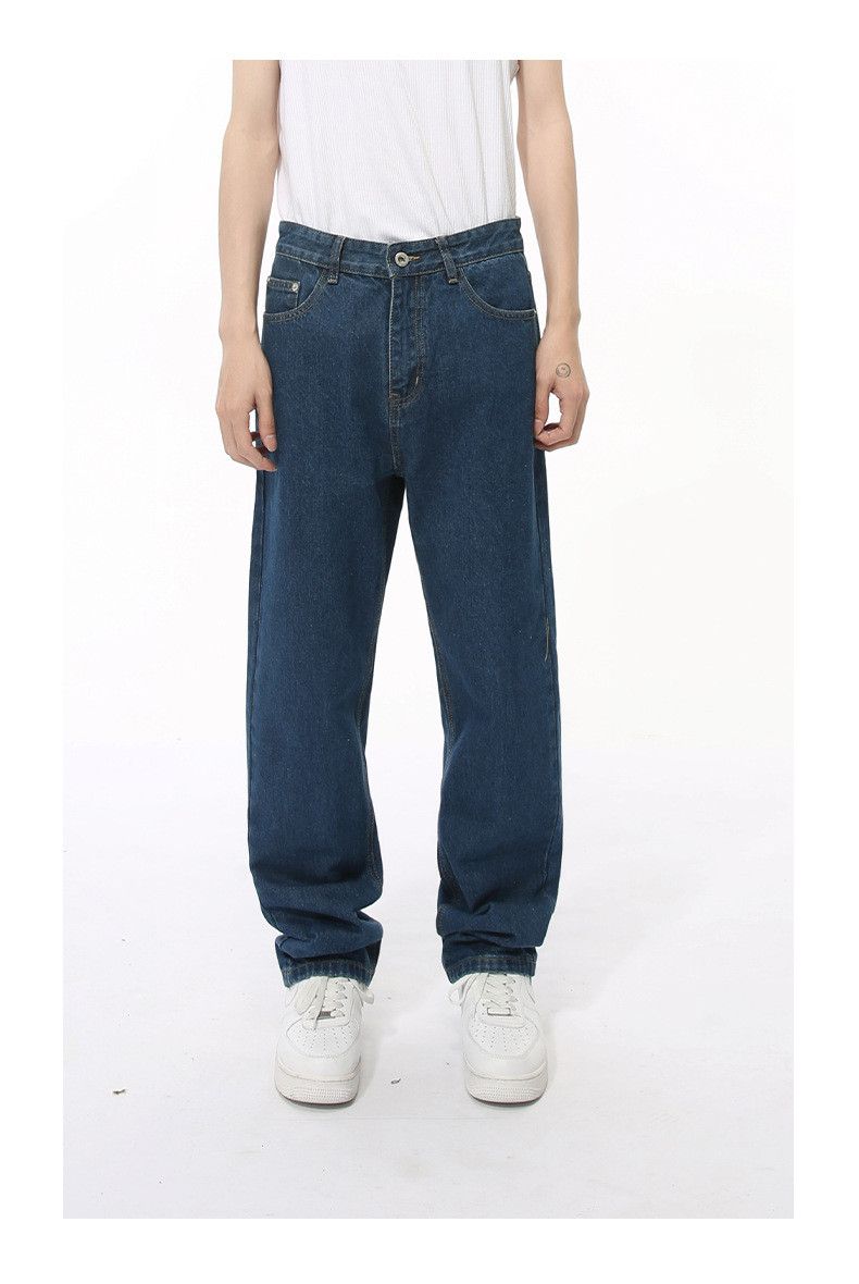 Japanese Brand × Jean American retro simple dark blue slim straight washed jeans Size US 34 / EU 50 - 1 Thumbnail