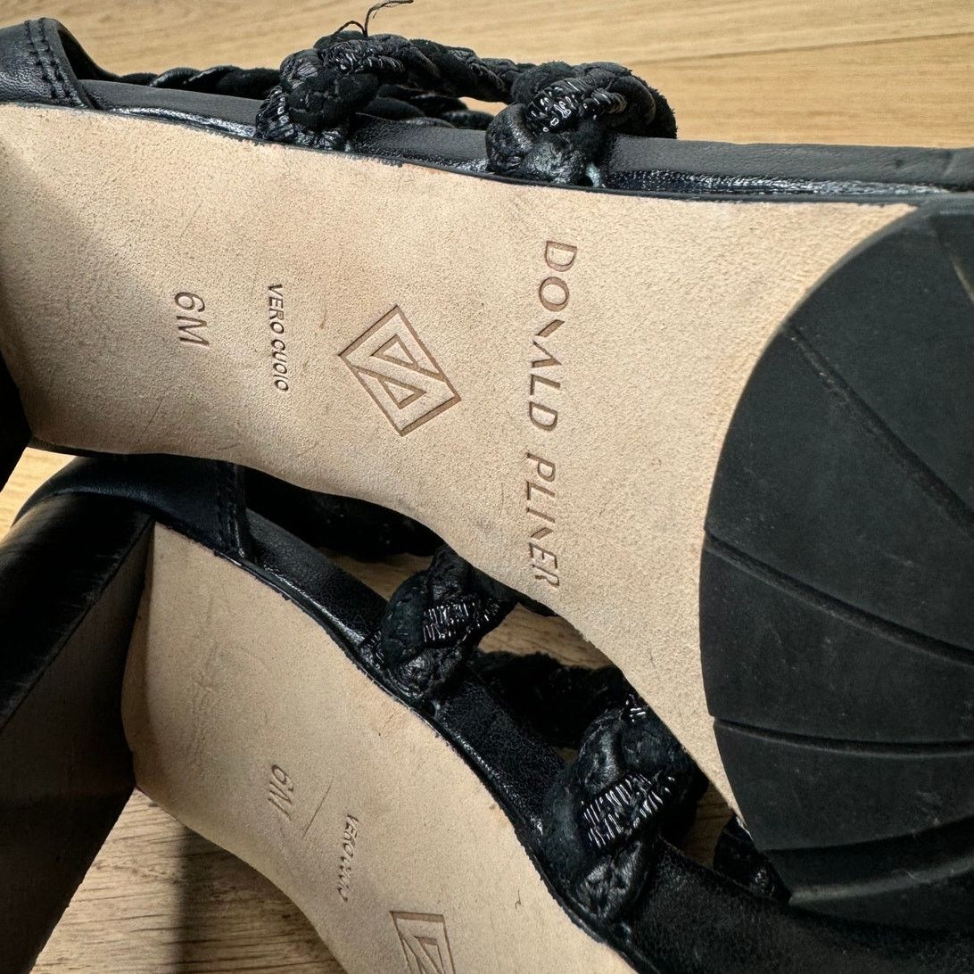 Donald Pliner NEW Donald Pliner Seska Braided Leather Block Heeled Sandals Size US 6 / IT 36 - 10 Thumbnail