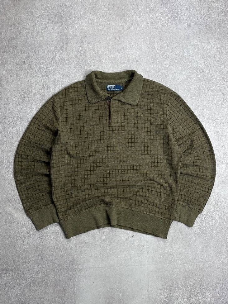 Vintage Vintage Polo Ralph Lauren Checkered Zip Sweater M Size US M / EU 48-50 / 2 - 1 Thumbnail