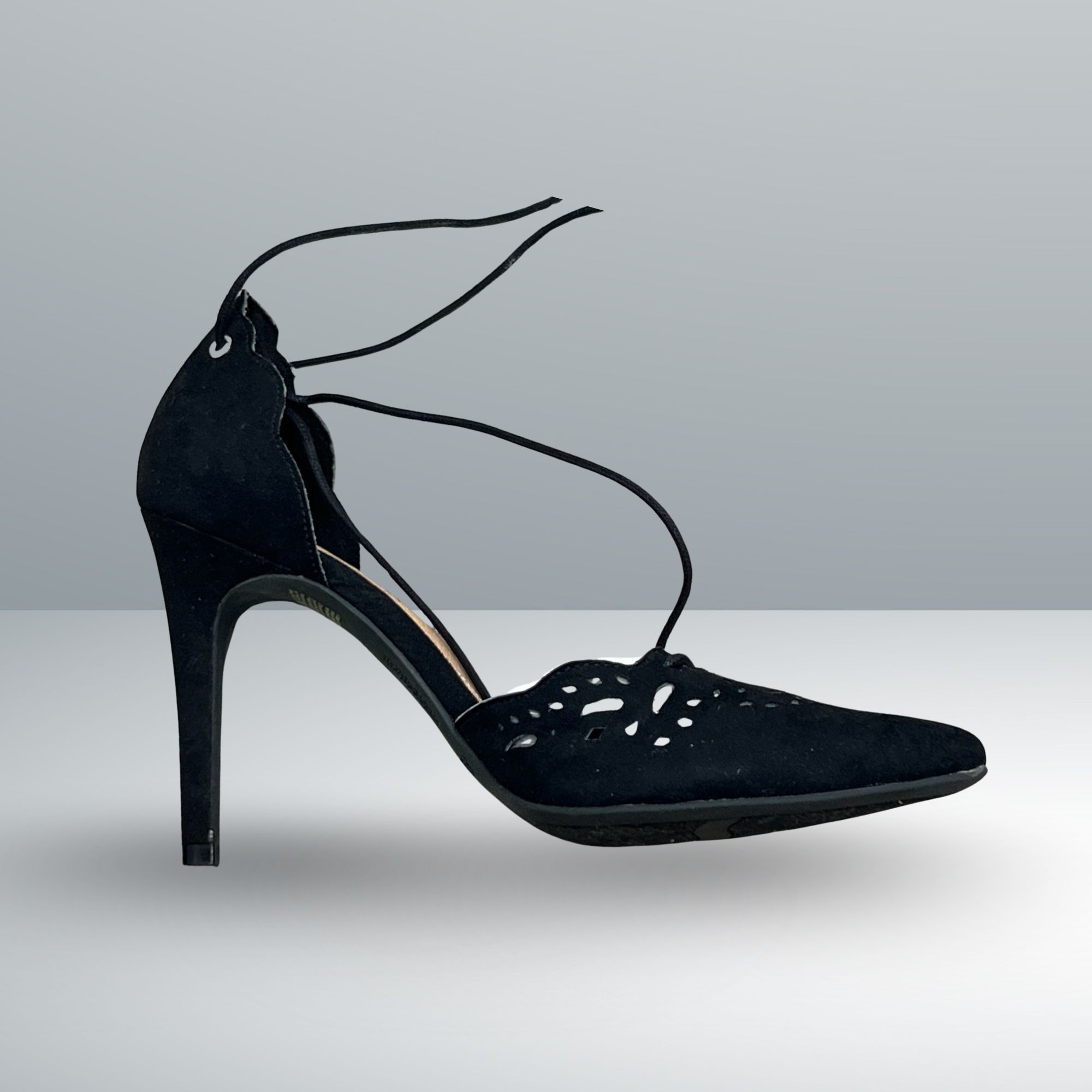 Christian Siriano Christian Siriano Black Josephine Lace-Up Heels Size 8.5 Poi Size US 8.5 / IT 38.5 - 4 Thumbnail