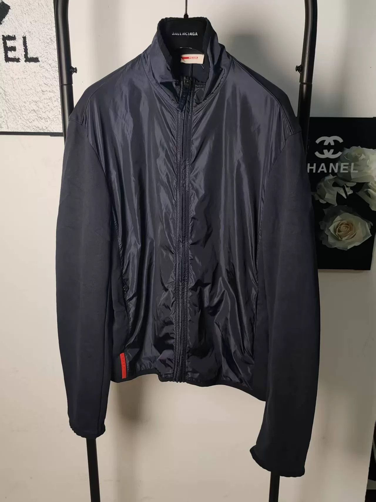Prada Prada Nylon Jacket with Red Details Size US M / EU 48-50 / 2 - 1 Thumbnail