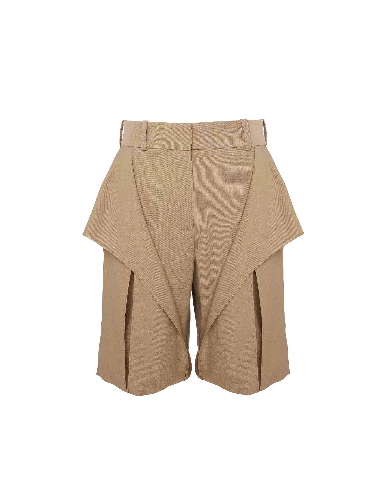 JW Anderson beige wool sculptural shorts 40
