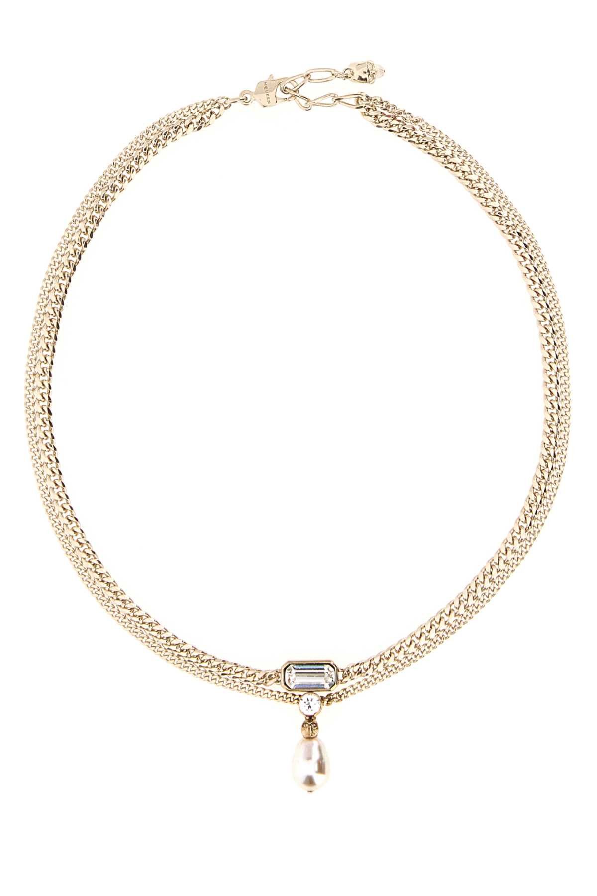 Alexander McQueen Platinum Metal Skull Necklace Size ONE SIZE - 1 Thumbnail