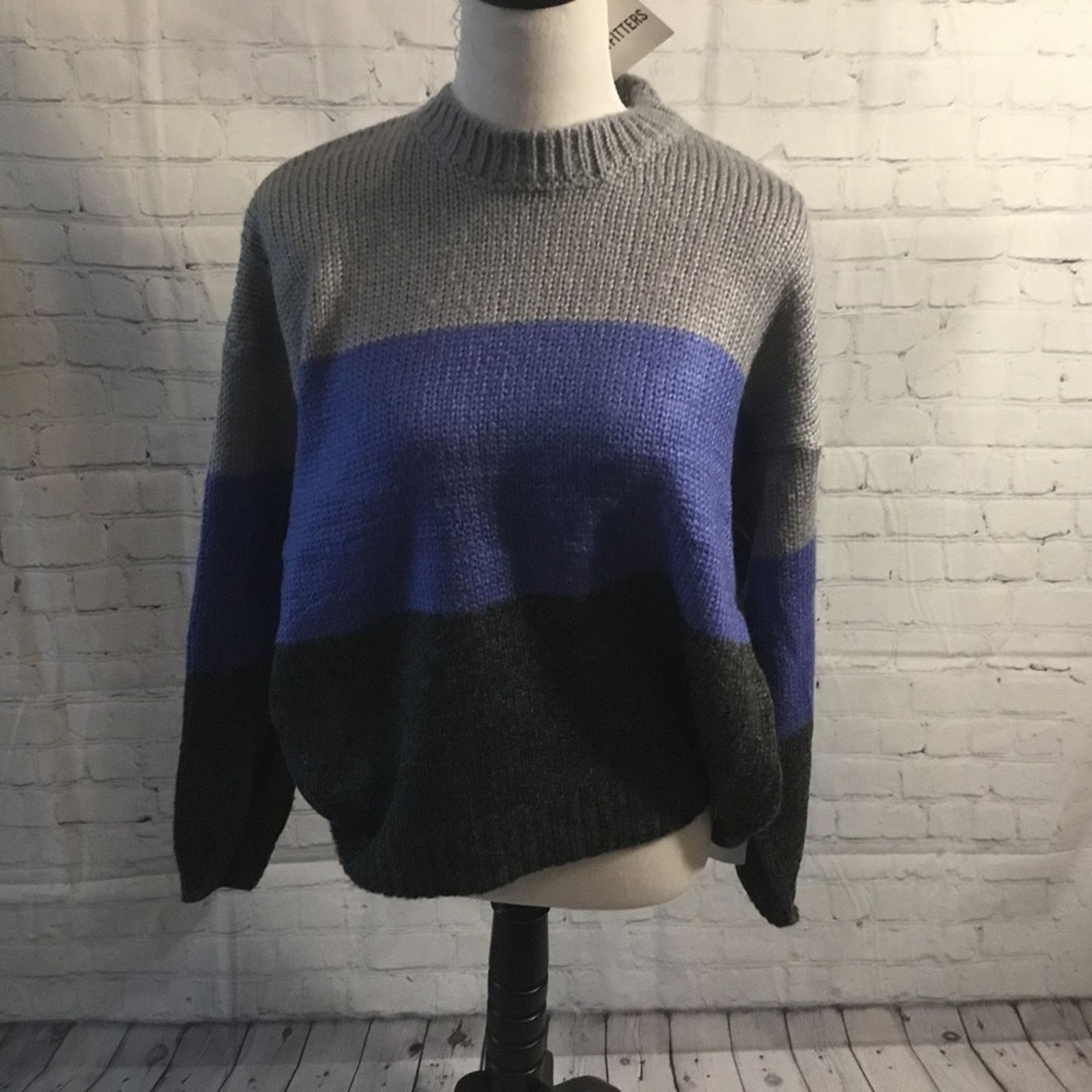 Urban Outfitters Lumiere Urban Outfitters Crewneck Sweater Grey Blue Black Size L / US 10 / IT 46 - 6 Thumbnail