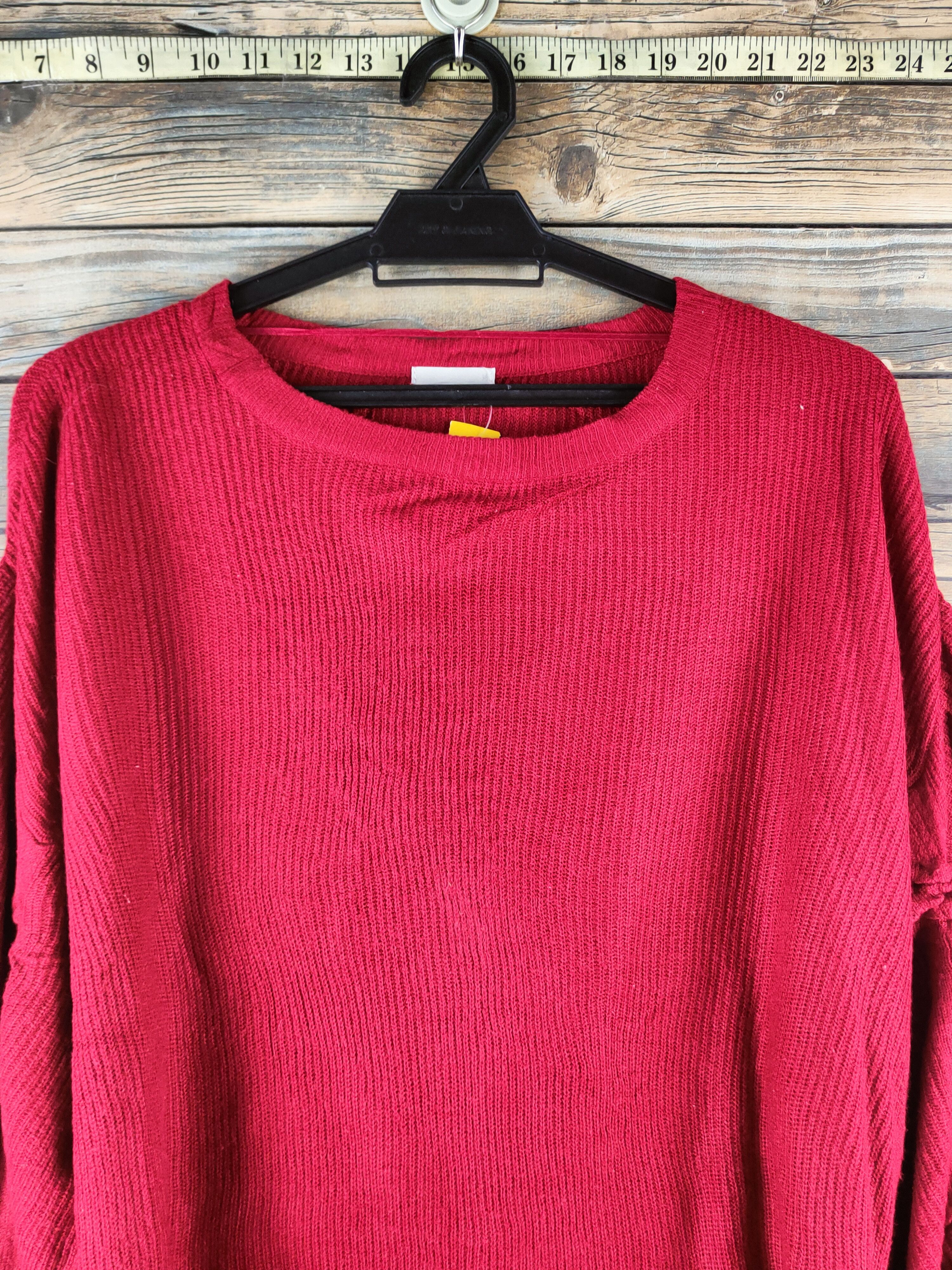 GU DL GU Red Knitwear Blouses #46-946 Size M / US 6-8 / IT 42-44 - 2 Thumbnail
