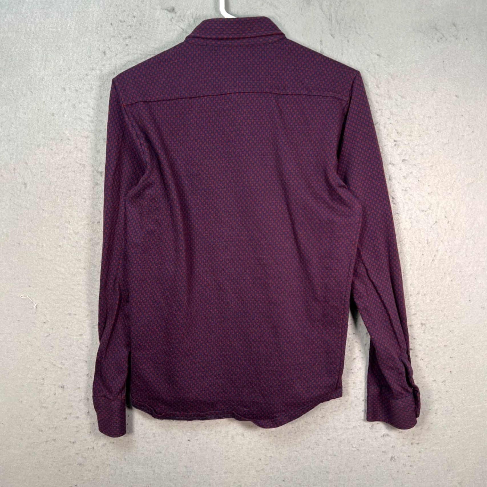 Vintage Agnès B. Shirt Geometric Button-Up Mens Size S Red Cotton Long Sleeve Button-Front Casual Vintage No Size US S / EU 44-46 / 1 - 2 Thumbnail