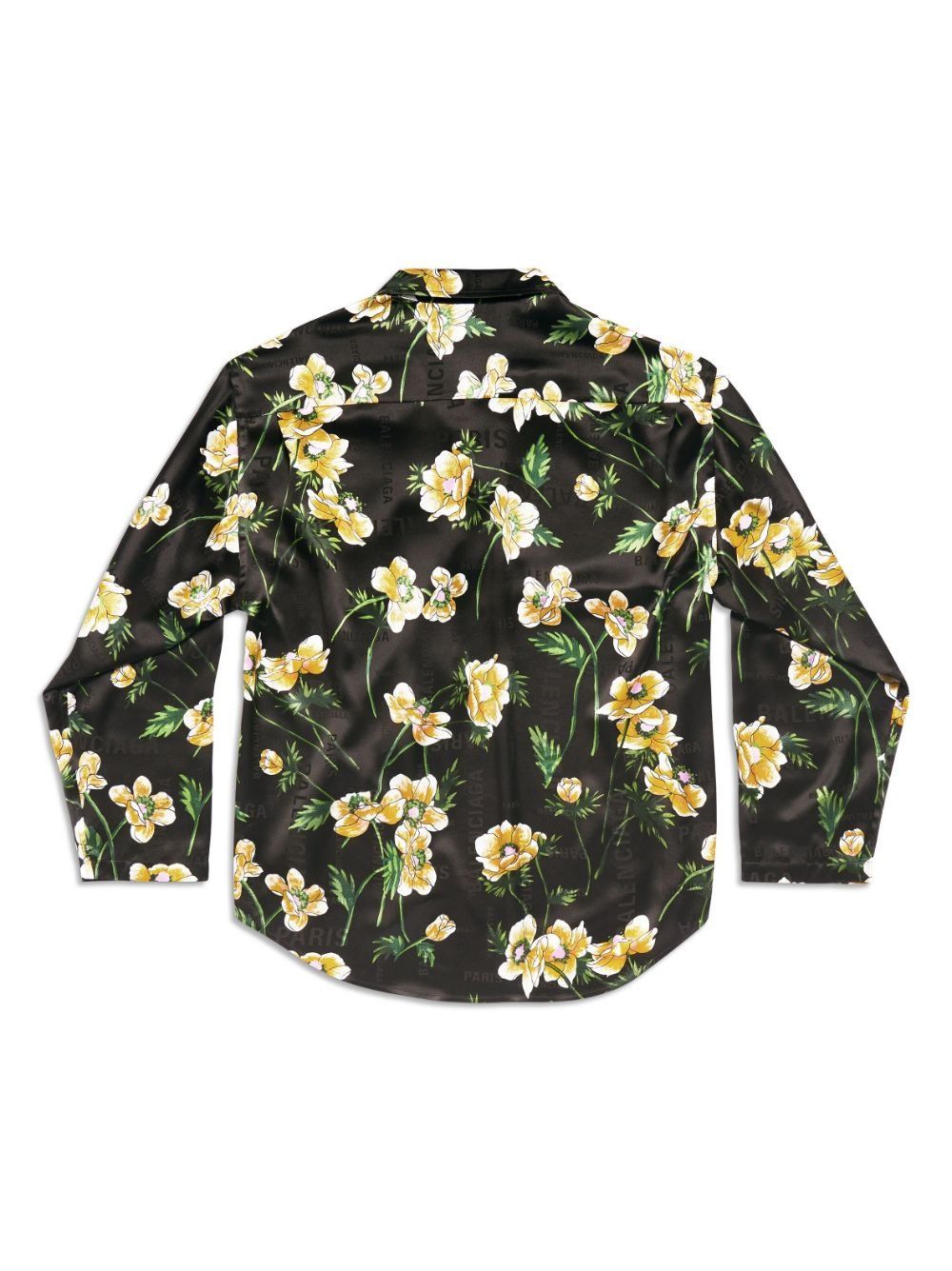 Balenciaga o1mt1gz0325 Black Floral Minimal Shirt Large Fit Multicolor Size M / US 6-8 / IT 42-44 - 6 Thumbnail