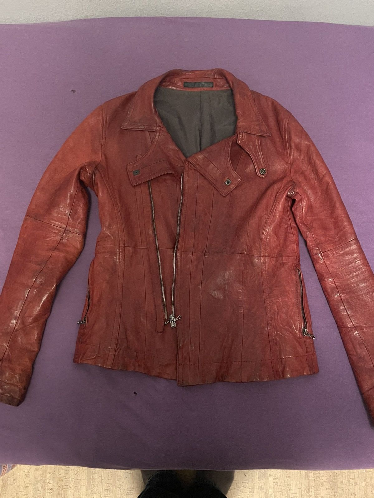 Julius Red Leather Biker Jacket Size US S / EU 44-46 / 1 - 2 Thumbnail