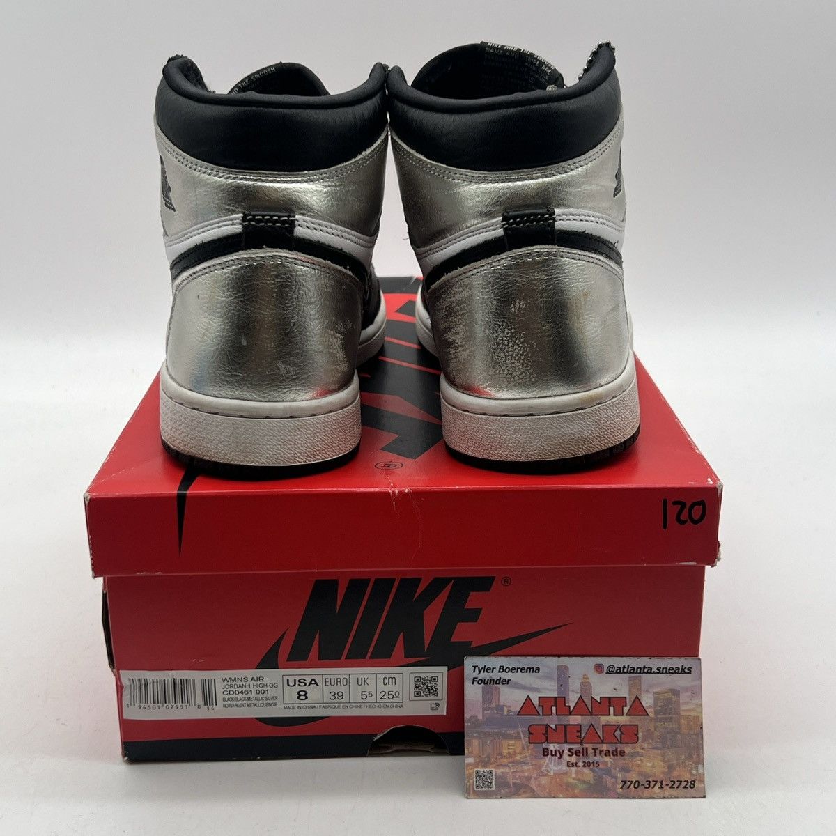 Jordan Brand Wmns air Jordan 1 high silver toe Size US 8 / IT 38 - 3 Thumbnail