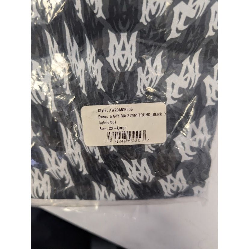 Amiri o1rshd1 Wavy MA Swim Trunk Shorts in Black 2XL Size US 38 / EU 54 - 19 Thumbnail