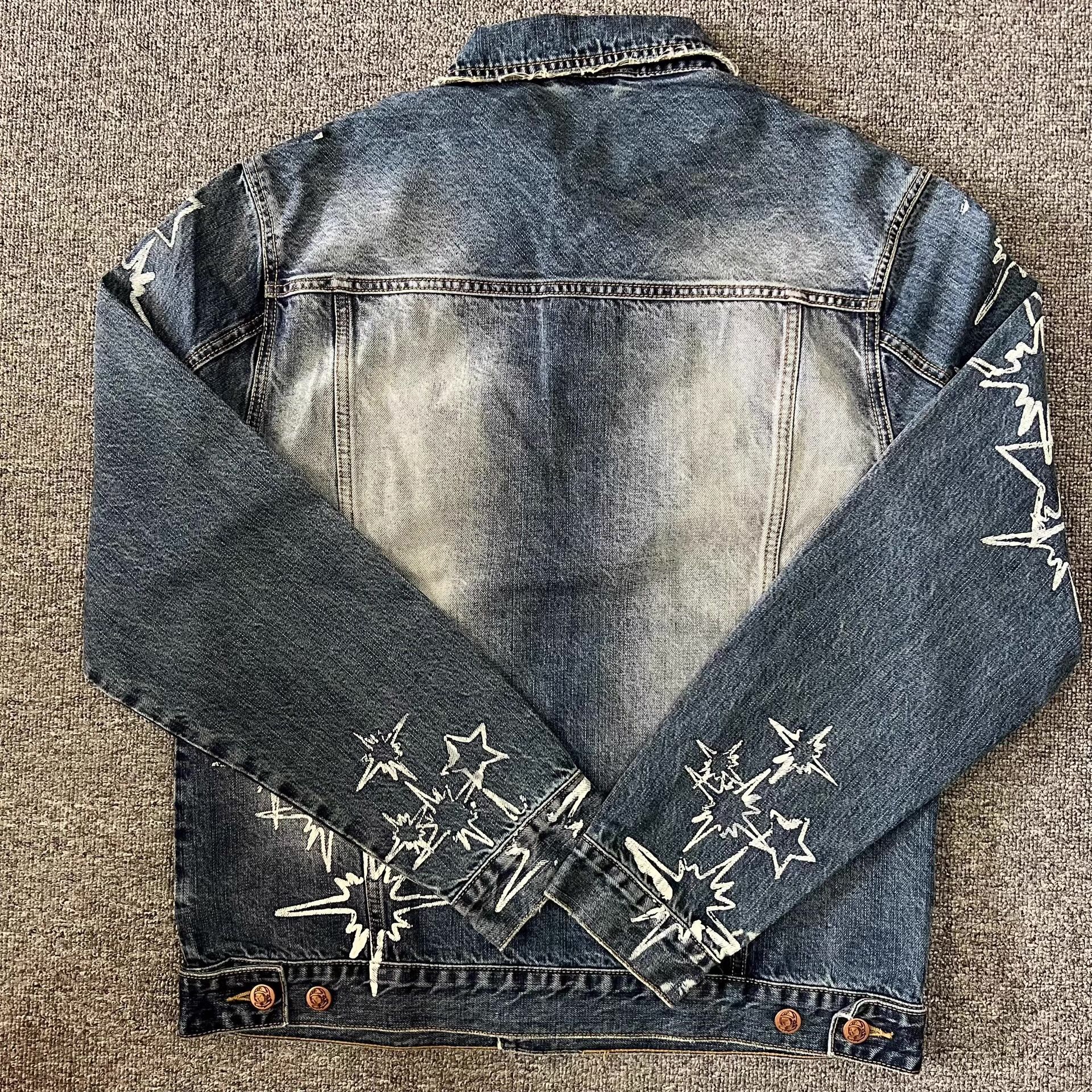 Billionaire Boys Club b BBC Paint-Splatter Distressed Explosion Denim Jacket。 Q7 Size US L / EU 52-54 / 3 - 2 Thumbnail