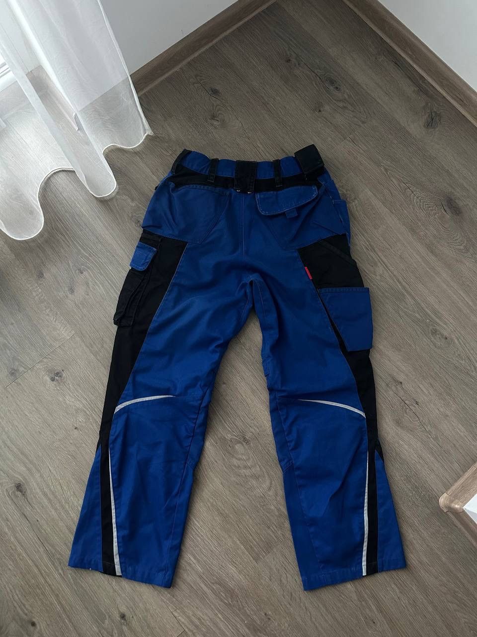 Stewart & Strauss × Vintage Vintage Strauss Workwear Distressed Blue Cargo Pants Size US 31 - 12 Thumbnail