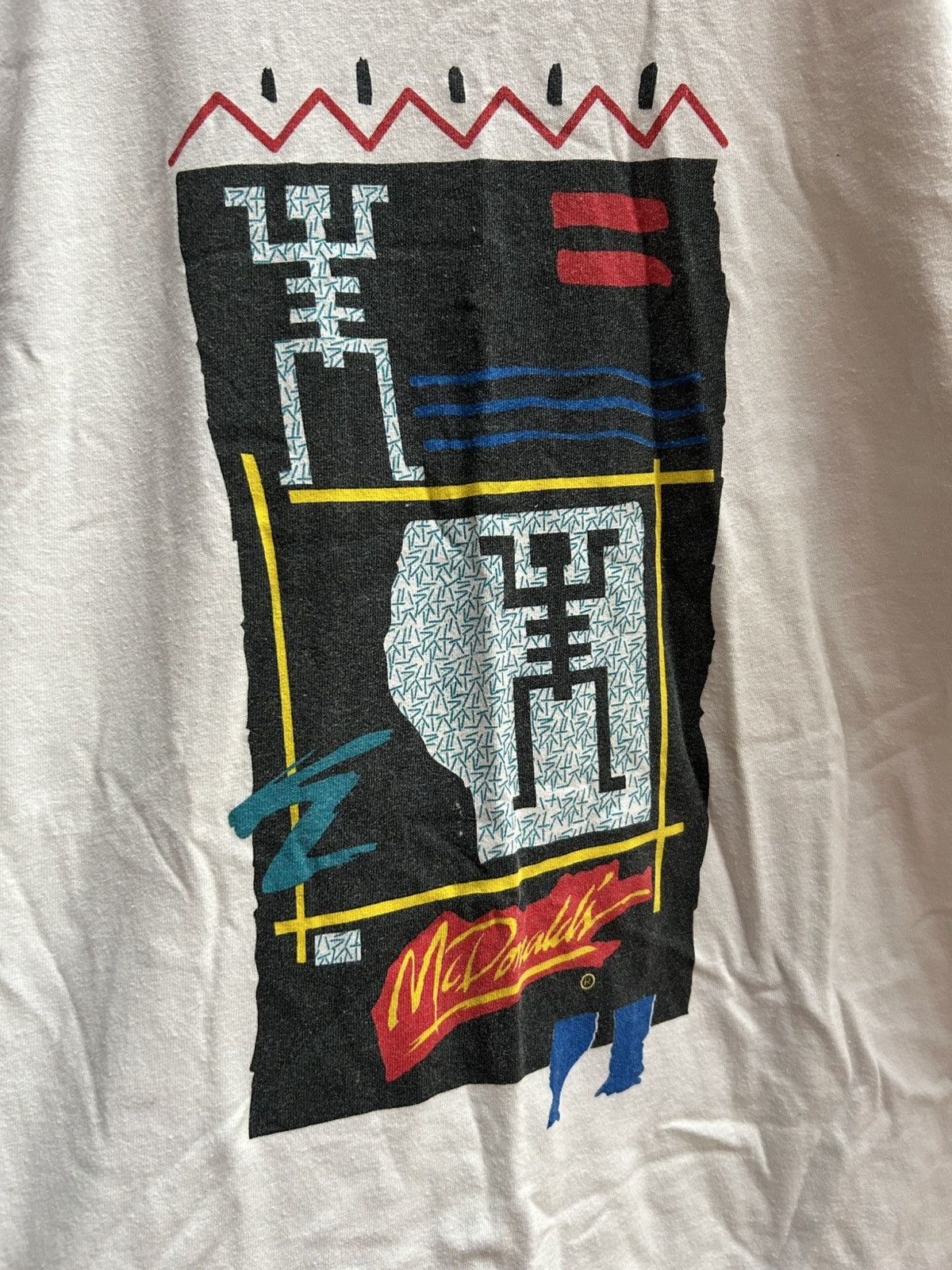 Vintage 80’s McDonalds Native Tribal Aztec Print Tee Single Stitch Size US M / EU 48-50 / 2 - 3 Thumbnail