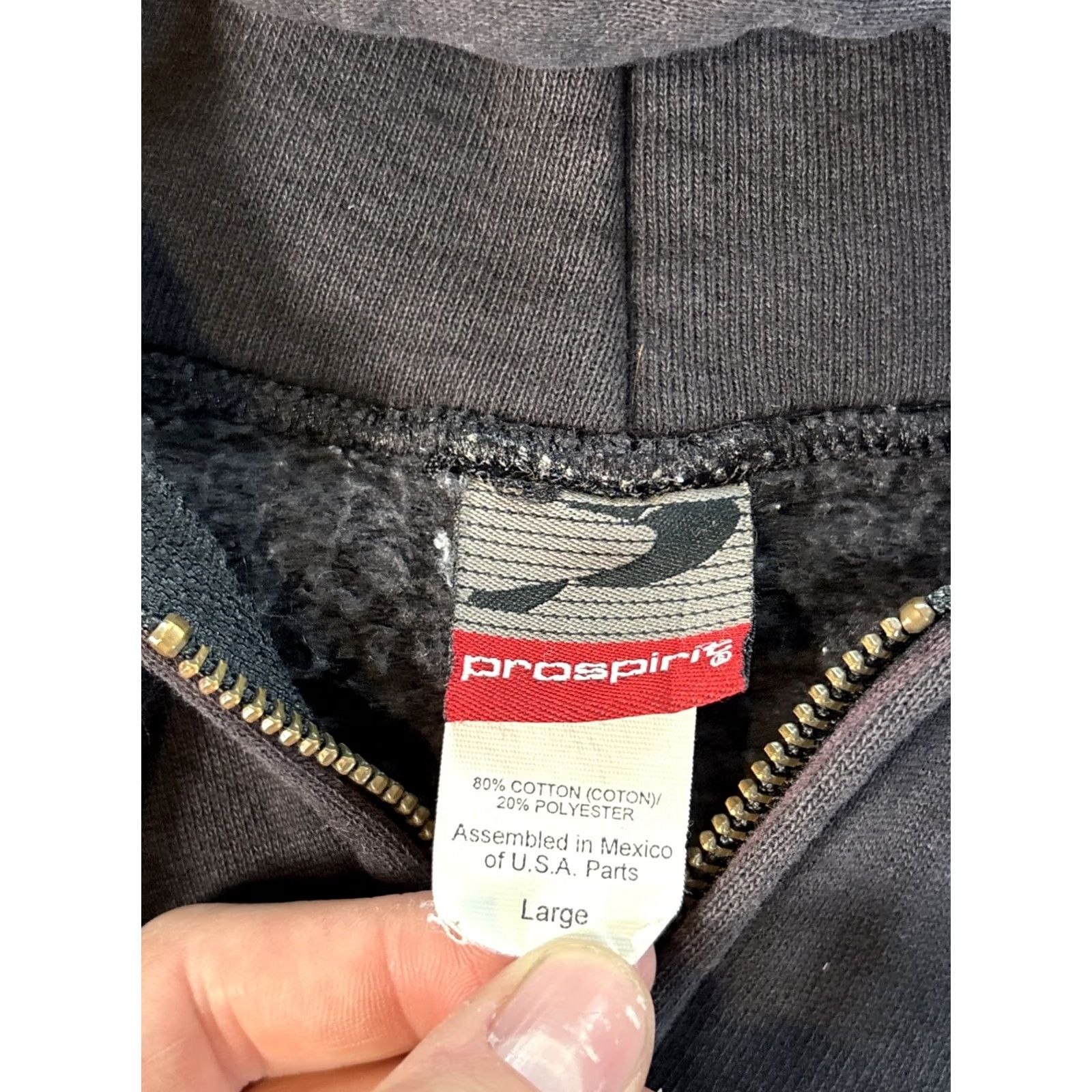 ESPIRIT Vintage Pro Spirit Full Zip Blank Hoodie Sweatshirt Mens L Black Distressed 90s Size US L / EU 52-54 / 3 - 5 Thumbnail