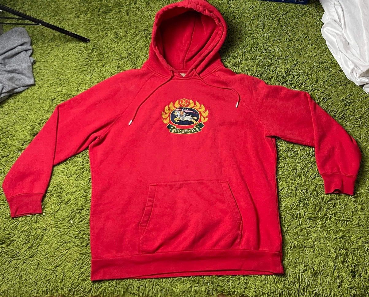 image of Burberry Logo Hoodie in Red, Men's (Size XL)