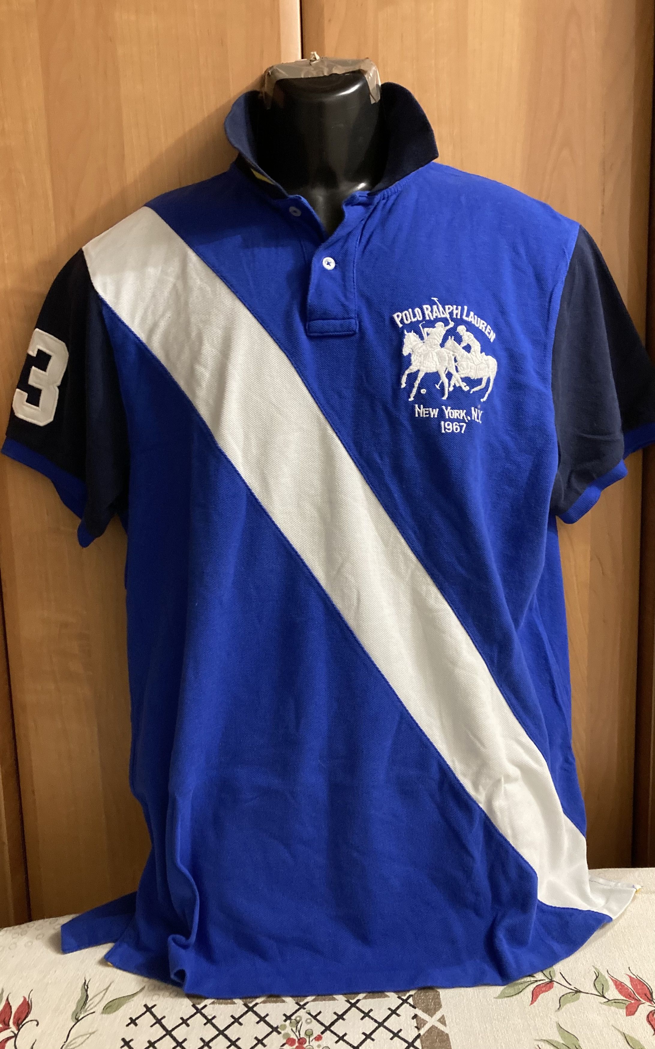 Polo Ralph Lauren Polo by Ralph Lauren New York 67 Big Logo #3 Blue Polo Shirt Size US L / EU 52-54 / 3 - 4 Thumbnail