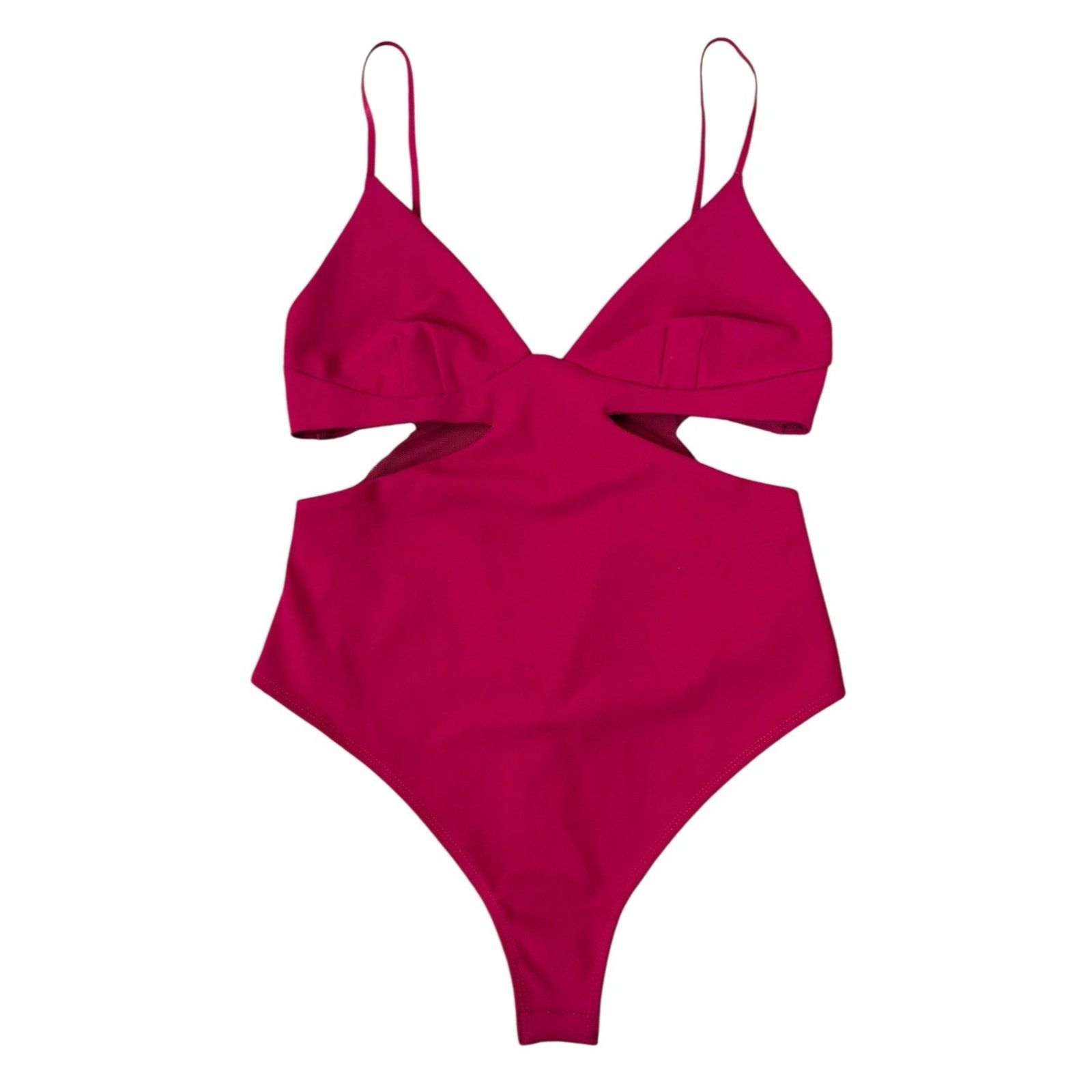 Free People INTIMATELY FP Love Triangle Cut Out Bodysuit Cha Cha Cherry Size S / US 4 / IT 40 - 3 Thumbnail